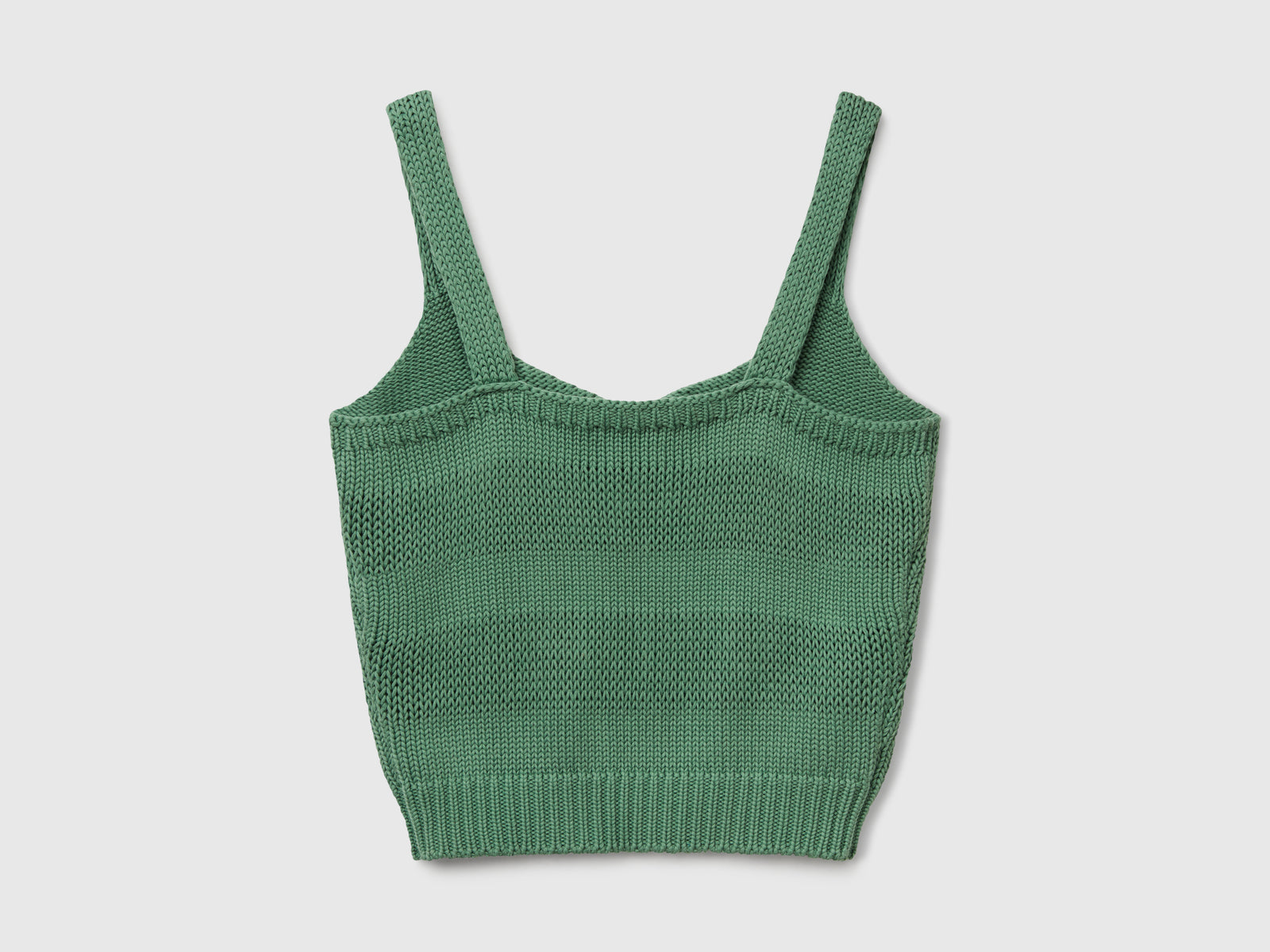 Canotta in maglia 100% cotone da donna verde 2 | Benetton Outlet