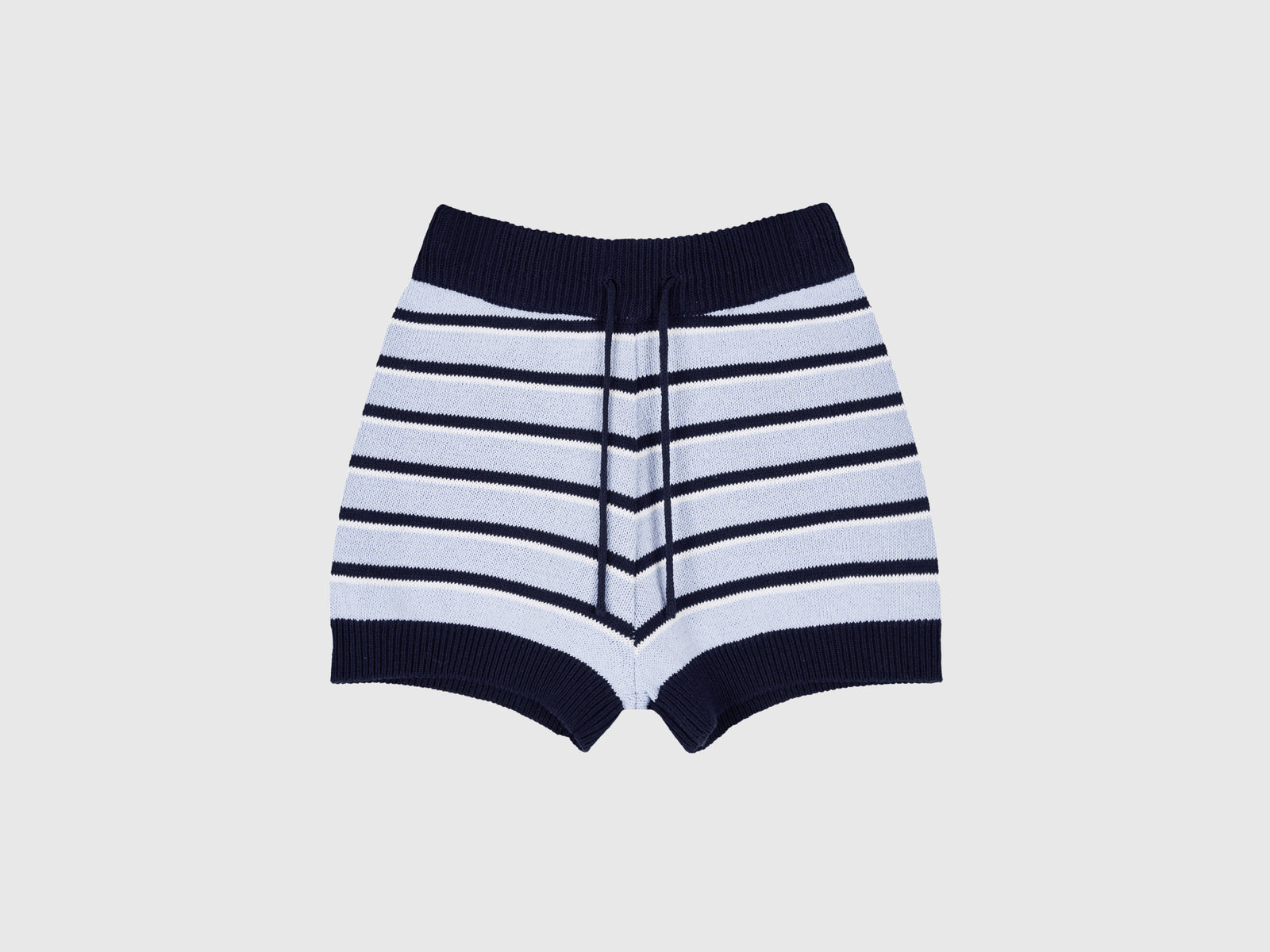 Shorts in maglia a righe da donna azzurro | Benetton Outlet