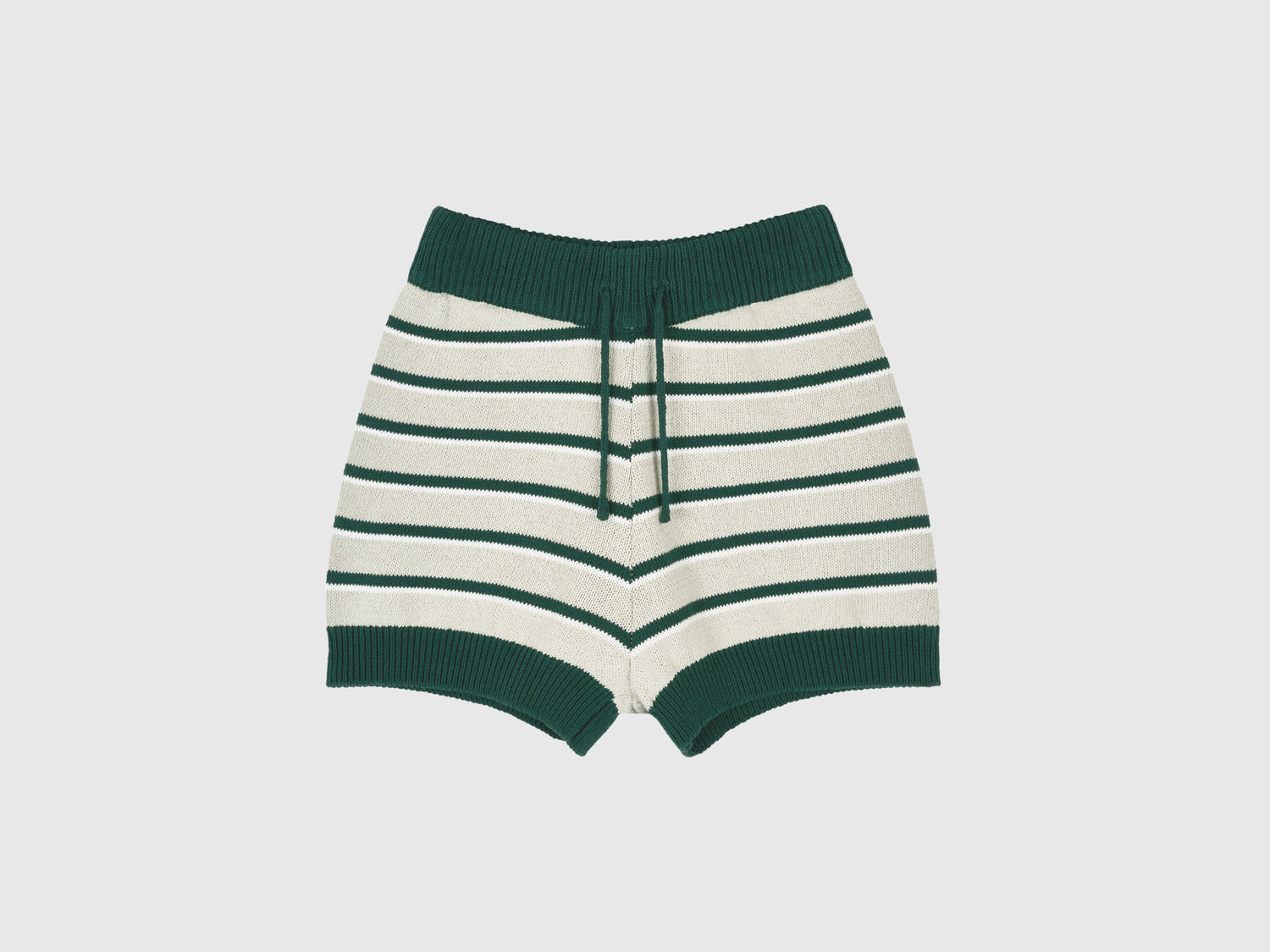 Shorts in maglia a righe da donna verde | Benetton Outlet