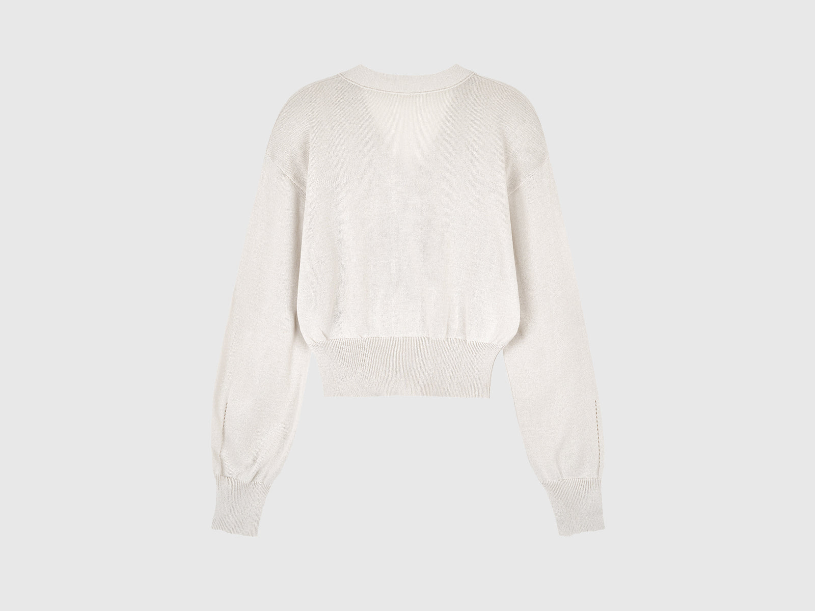 V-neck knitted cardigan da donna bianco panna 2 | Benetton Outlet