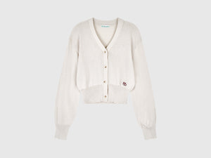 V-neck knitted cardigan