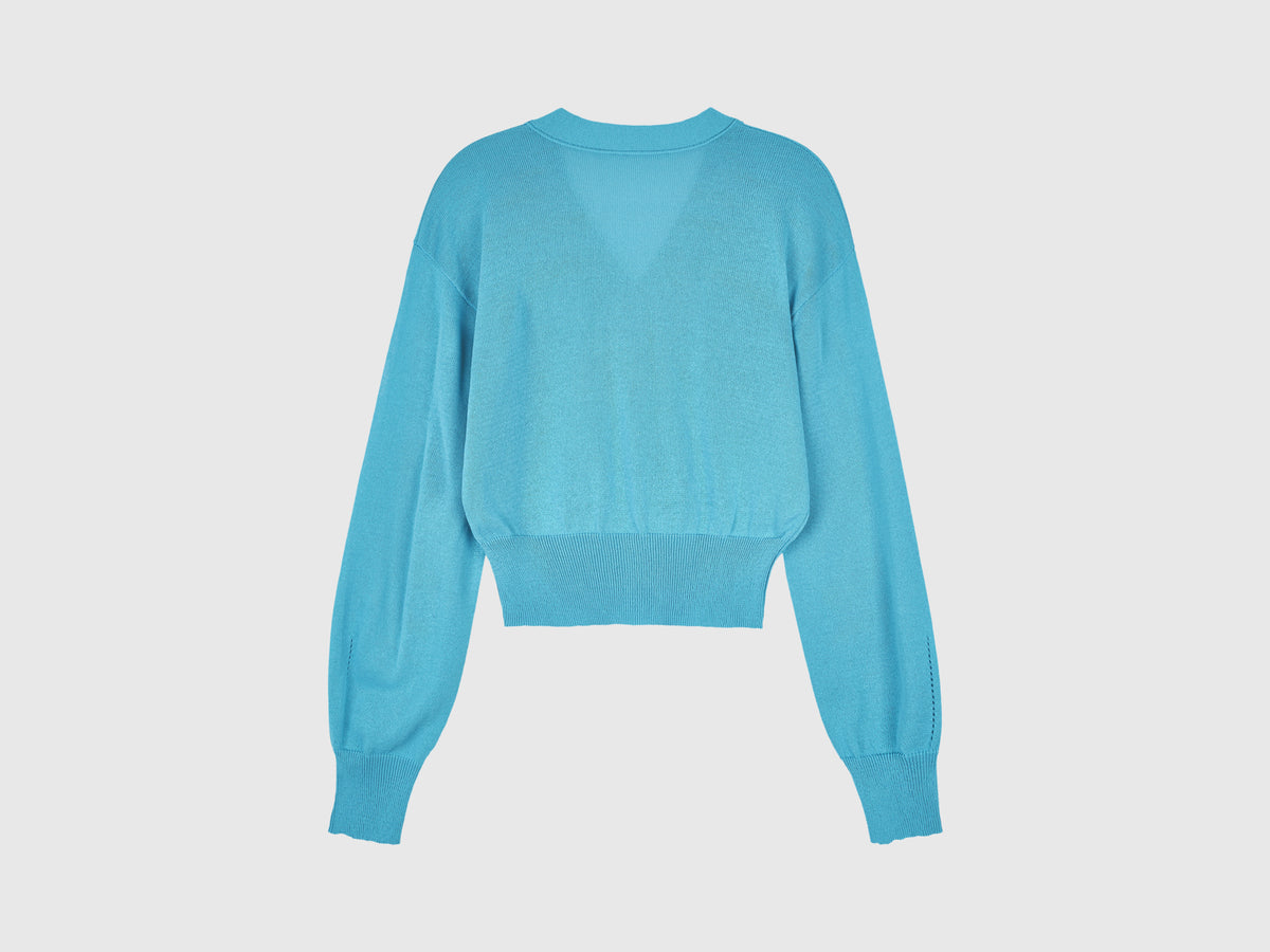 V-neck knitted cardigan