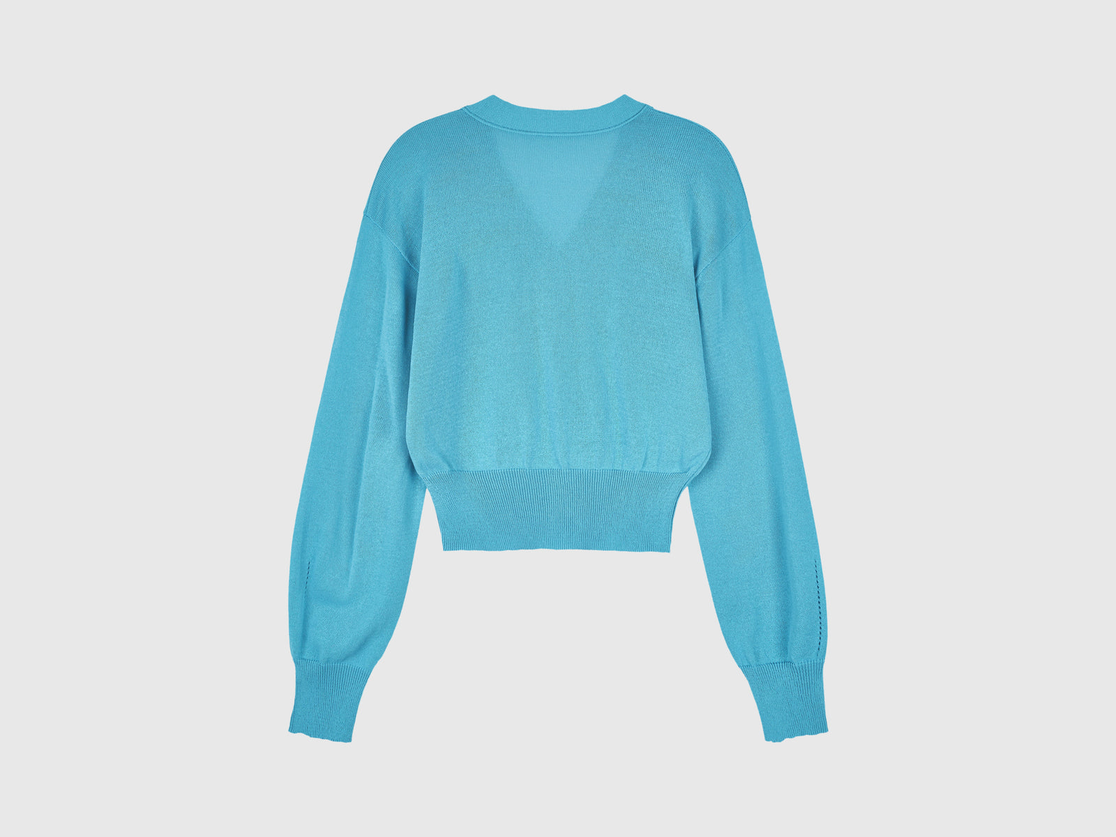 V-neck knitted cardigan da donna turchese 2 | Benetton Outlet