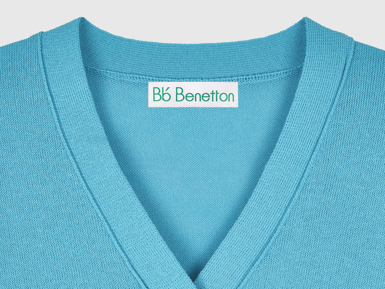 V-neck knitted cardigan da donna turchese 3 | Benetton Outlet