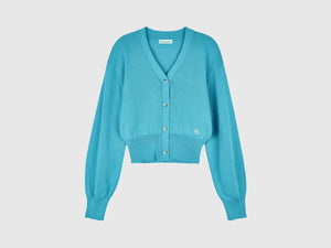 V-neck knitted cardigan