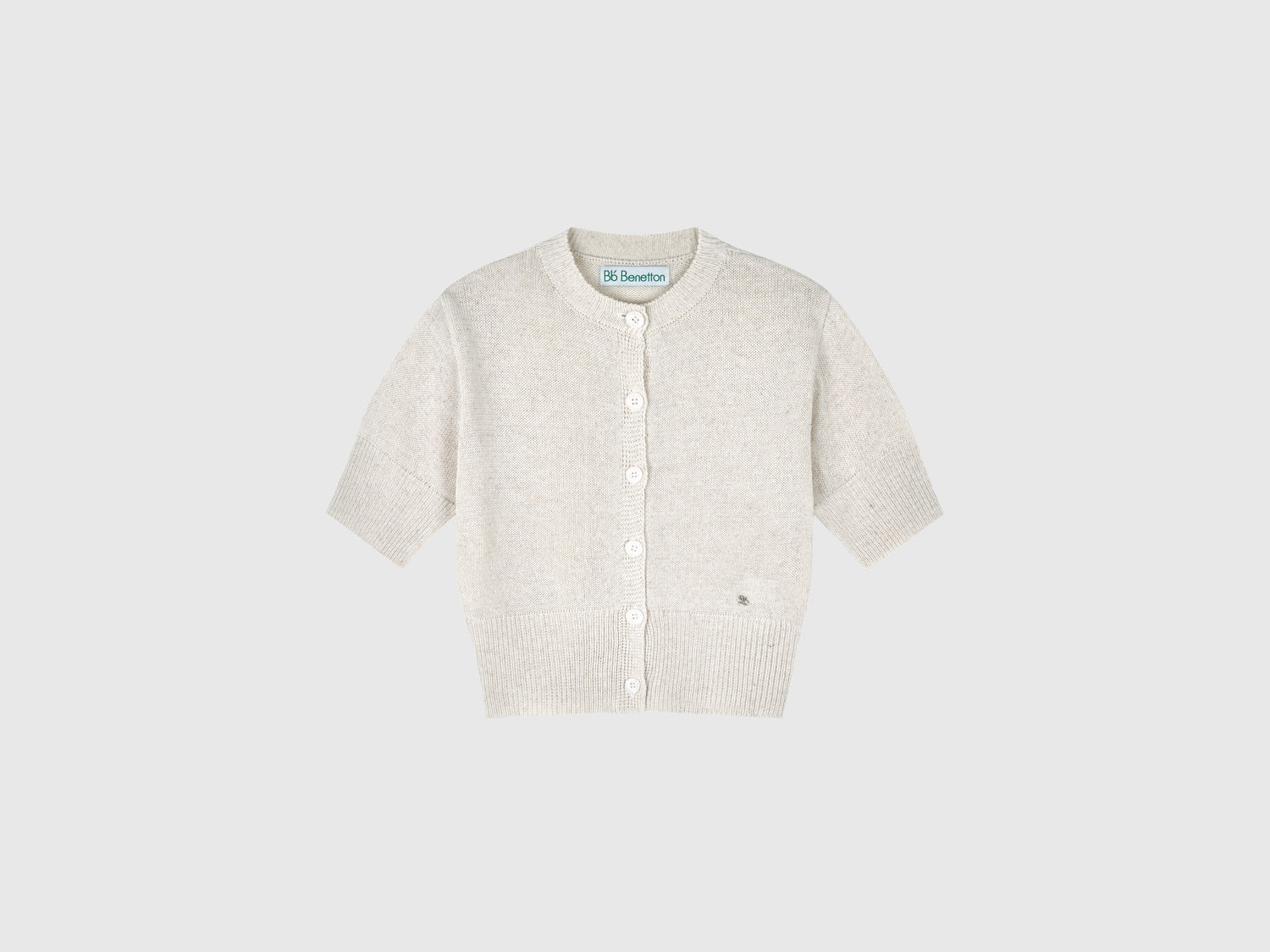 Short-sleeved cardigan da donna bianco panna | Benetton Outlet