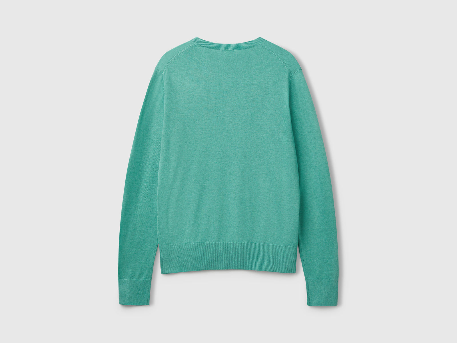 Maglia manica lunga in misto seta da donna verde acqua 2 | Benetton Outlet