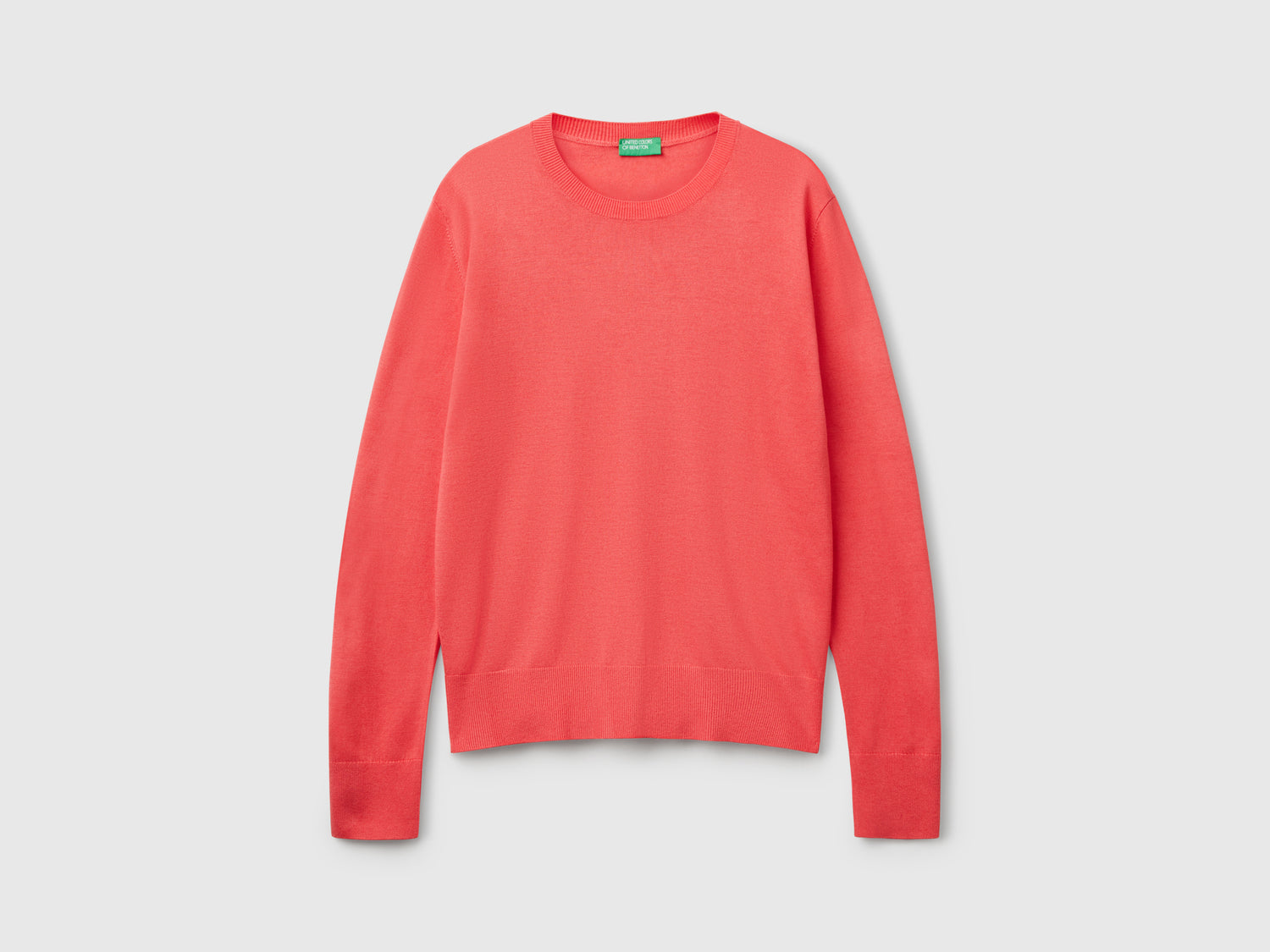 Maglia manica lunga in misto seta da donna rosa | Benetton Outlet