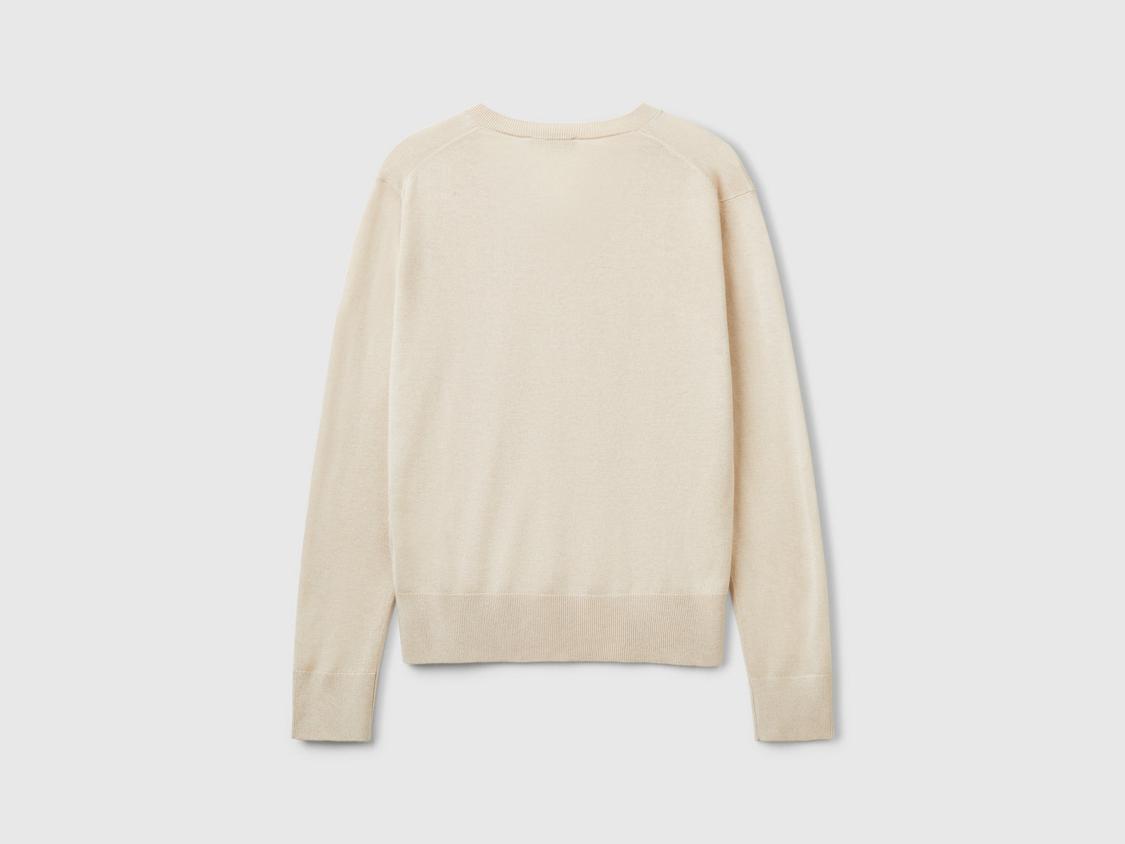 Silk blend V-neck sweater da donna beige 2 | Benetton Outlet