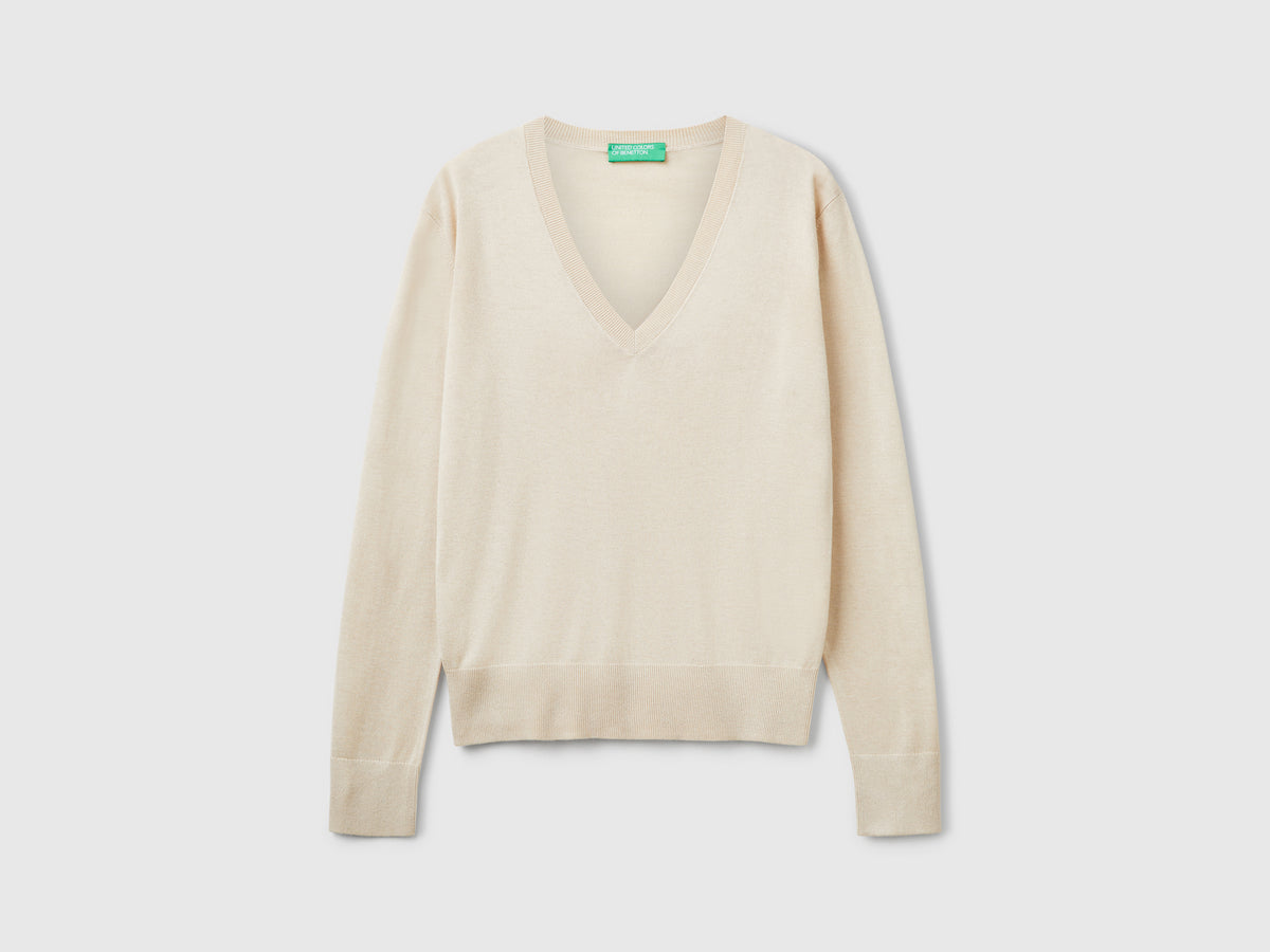 Silk blend V-neck sweater