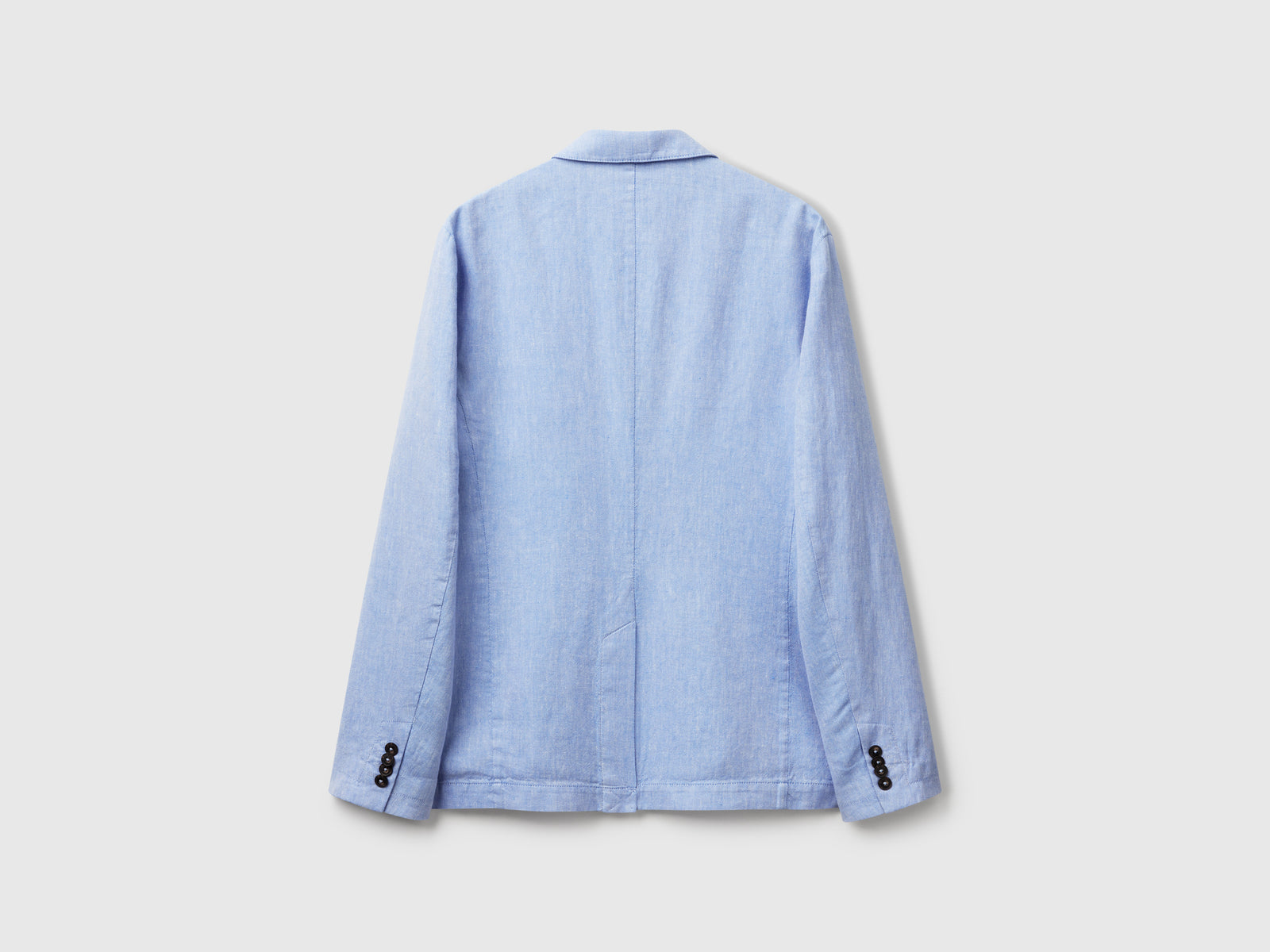 Blazer rigato in misto lino da uomo azzurro 2 | Benetton Outlet