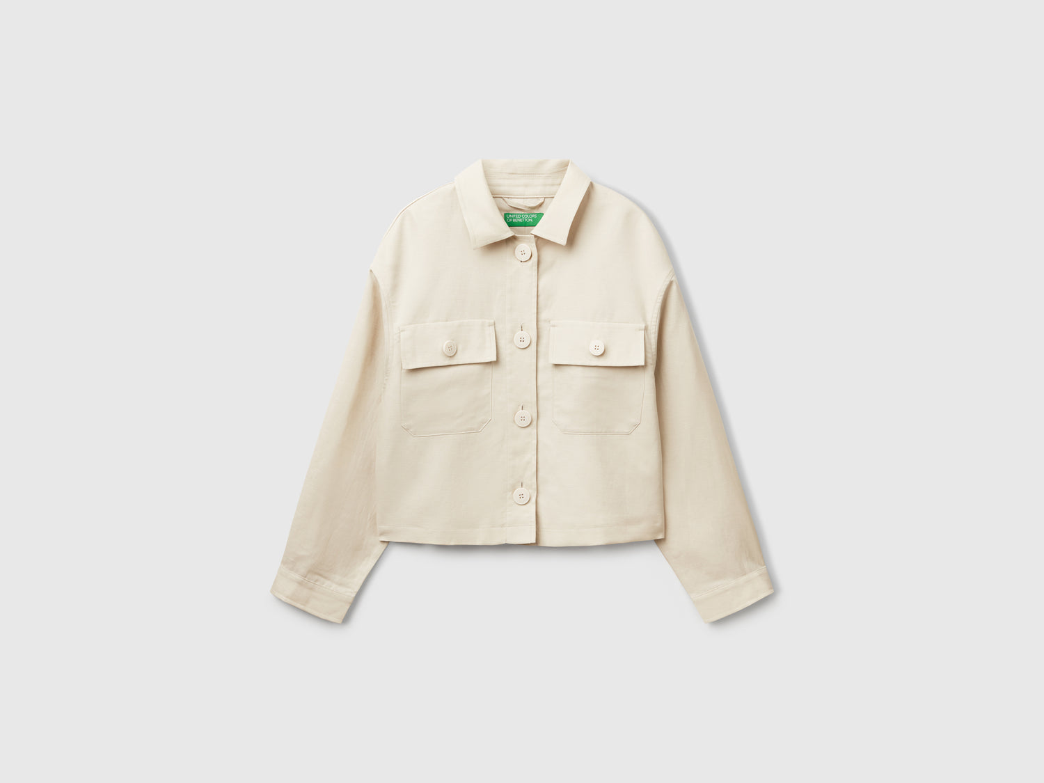 Giacca in misto lino da donna beige | Benetton Outlet
