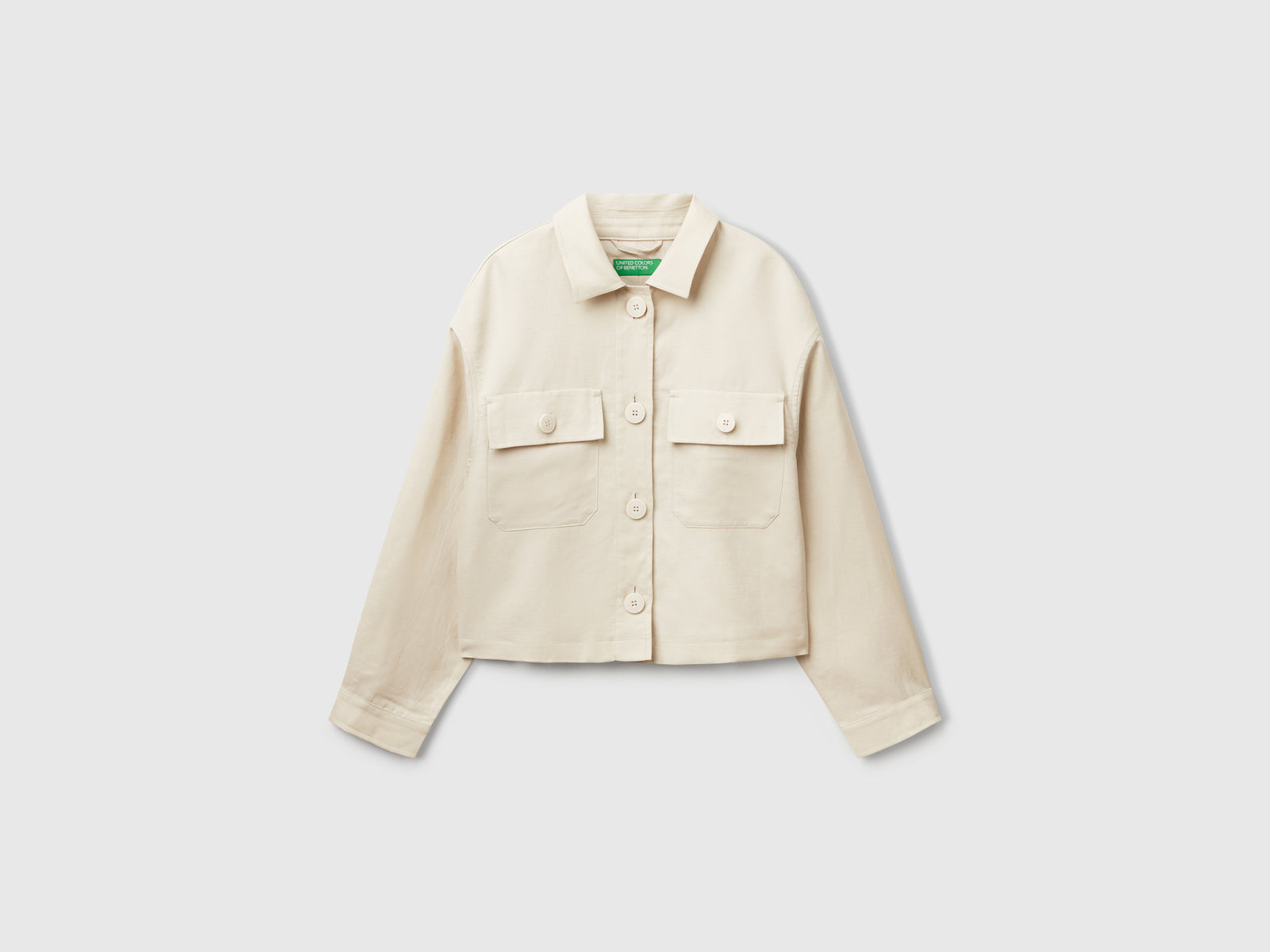 Giacca in misto lino da donna beige | Benetton Outlet