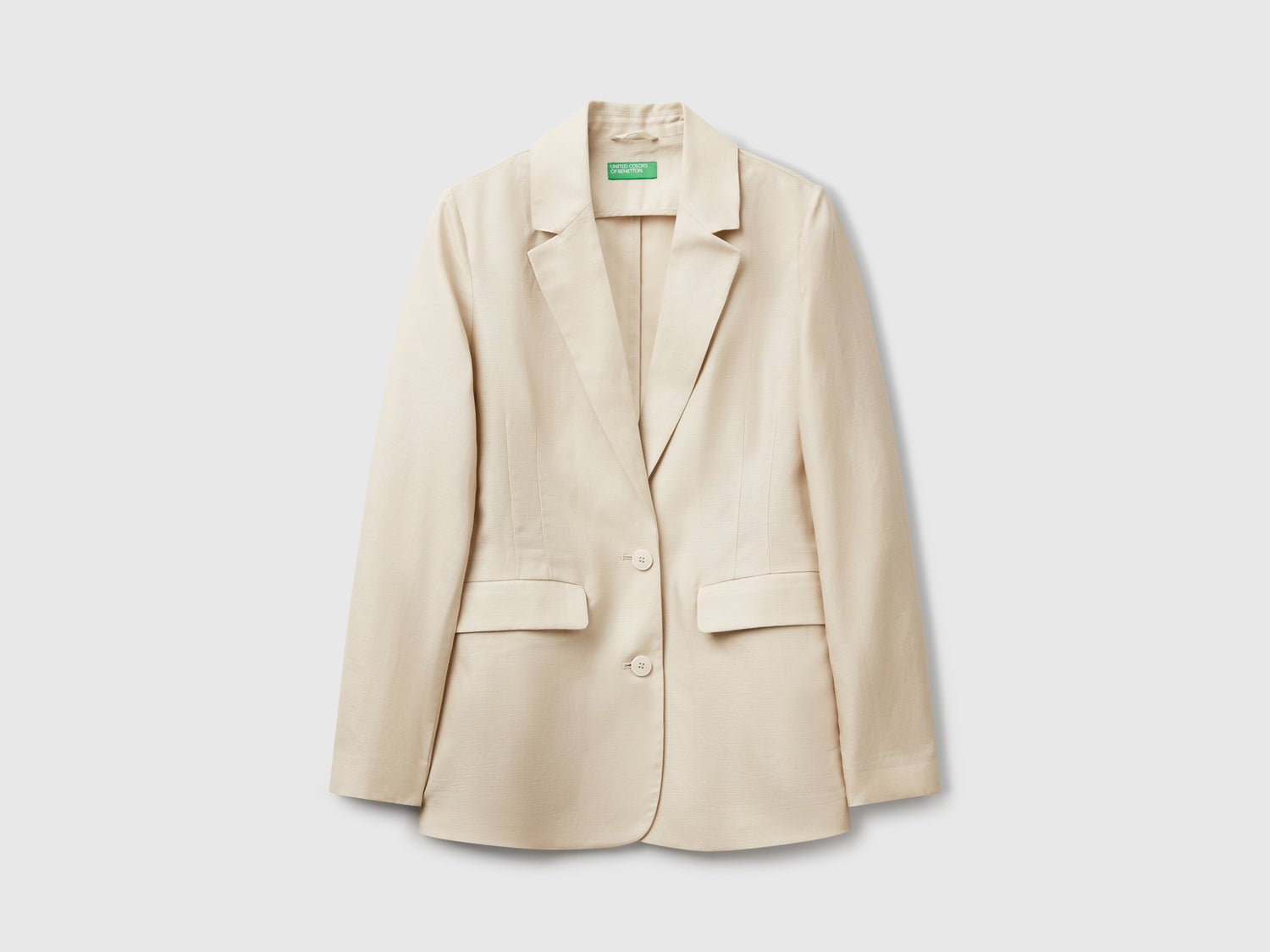 Blazer in misto lino da donna beige | Benetton Outlet