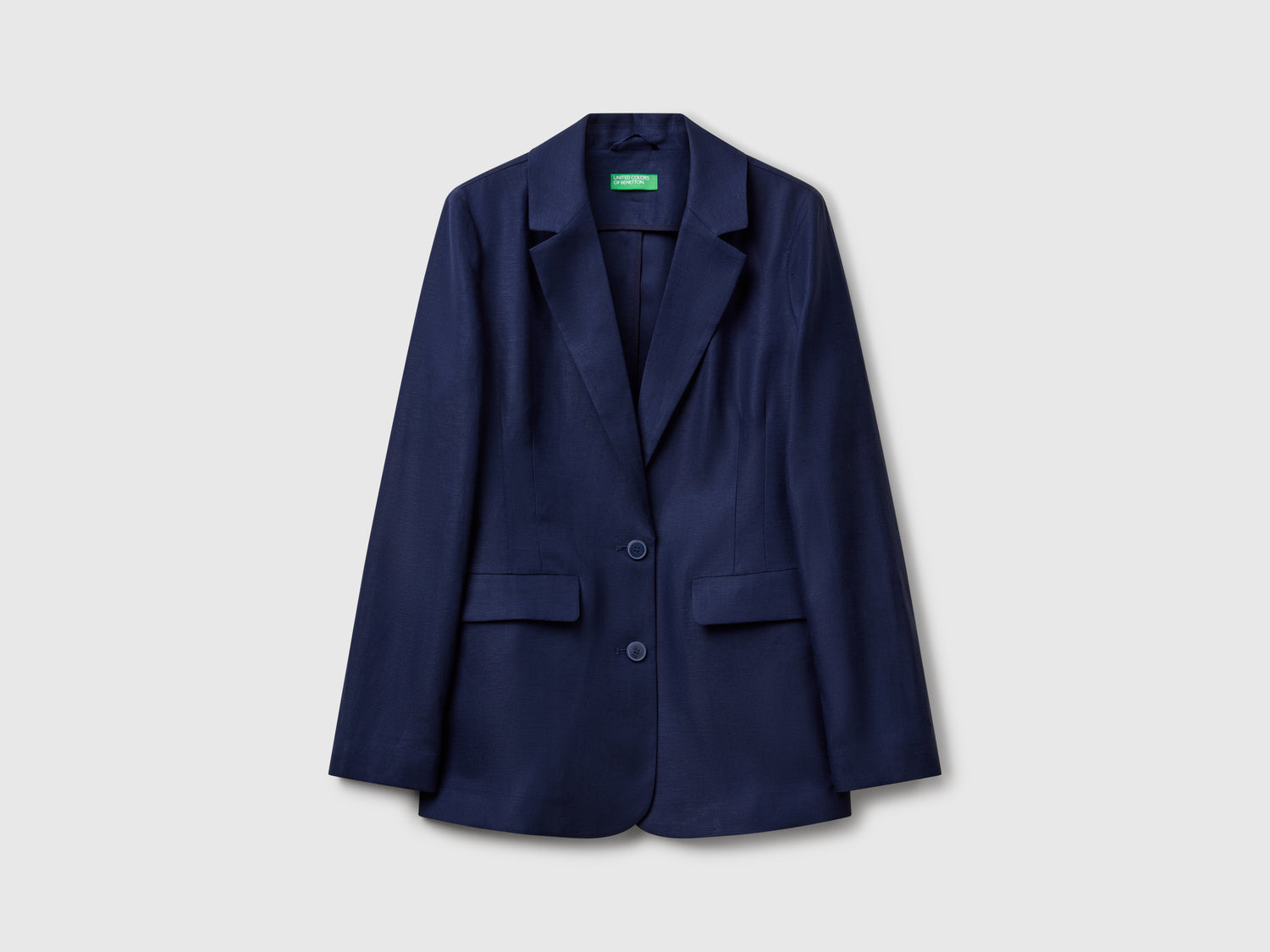 Blazer in misto lino da donna blu scuro | Benetton Outlet