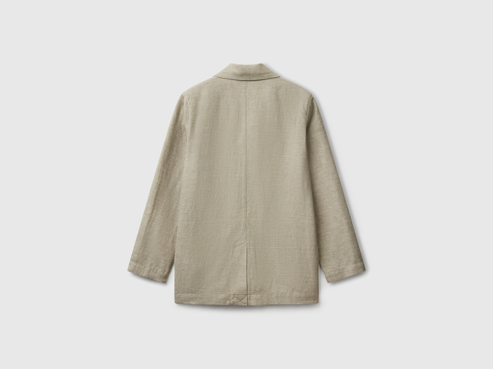 Giacca doppiopetto in misto lino da donna verde oliva 2 | Benetton Outlet
