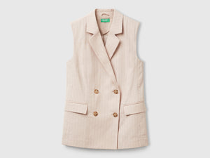 Gilet lungo gessato