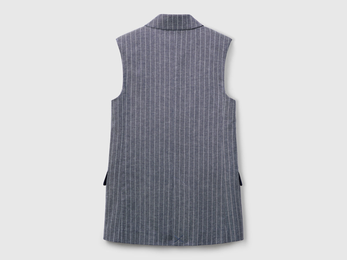 Gilet lungo gessato