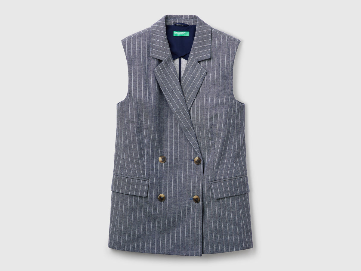 Gilet lungo gessato