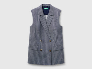 Gilet lungo gessato