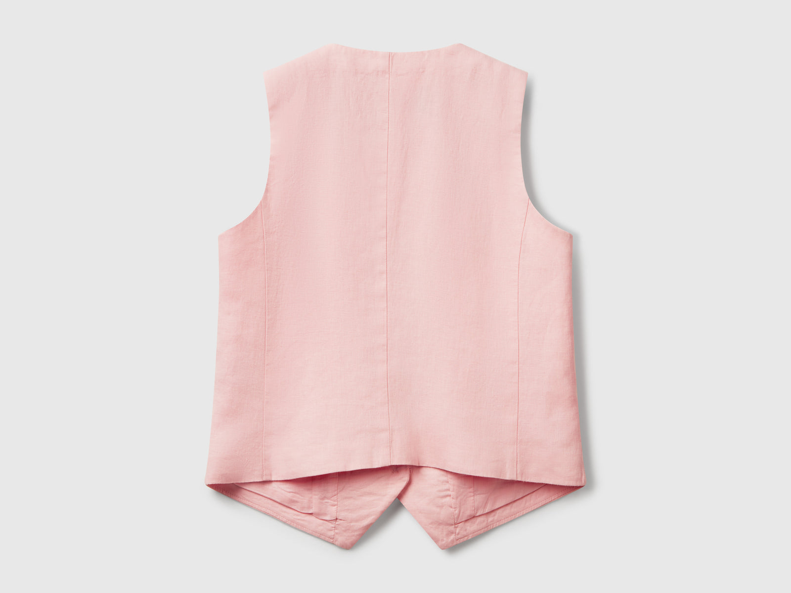 Gilet in puro lino da donna rosa tenue 2 | Benetton Outlet