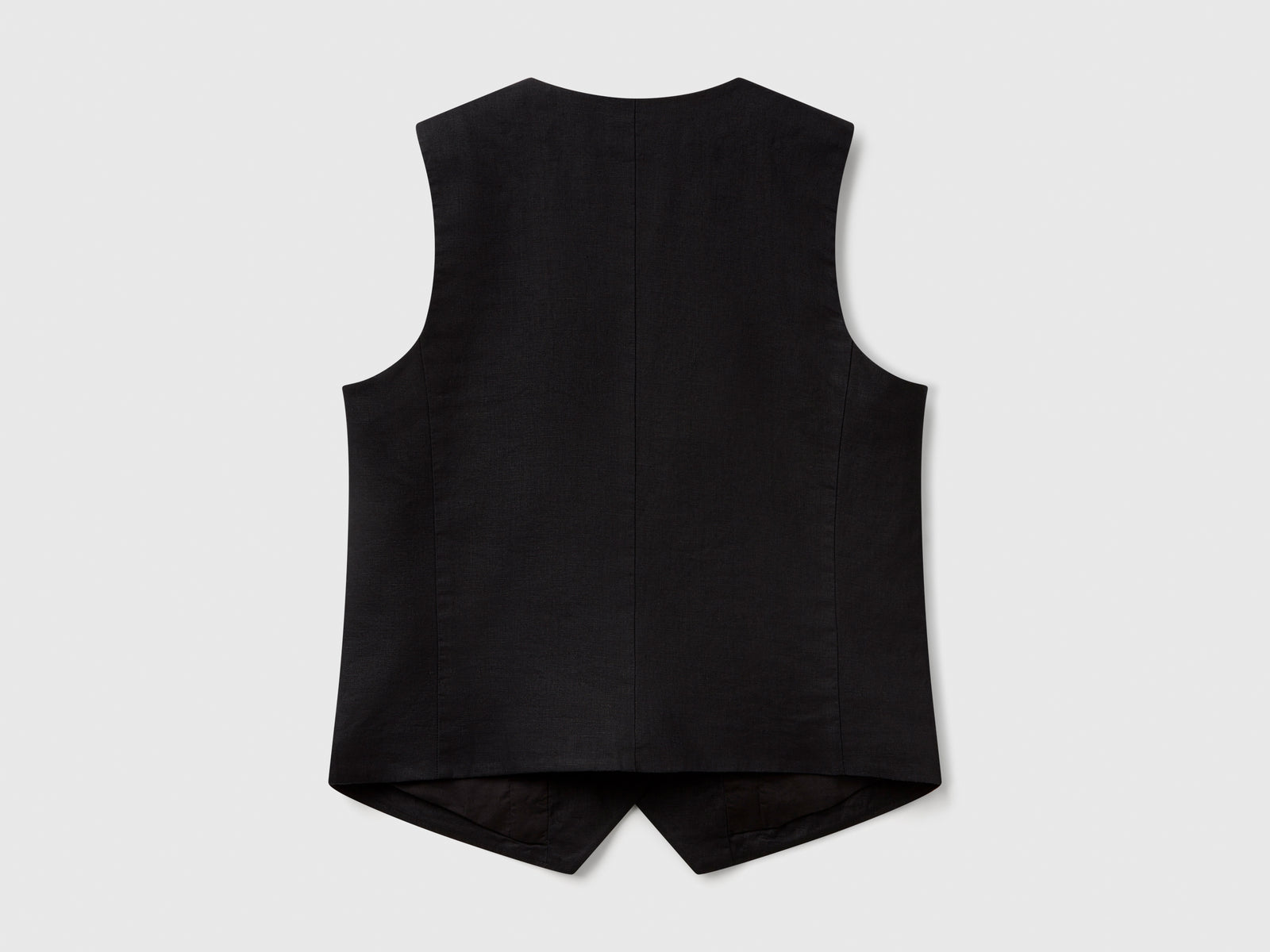 Gilet in puro lino da donna nero 2 | Benetton Outlet