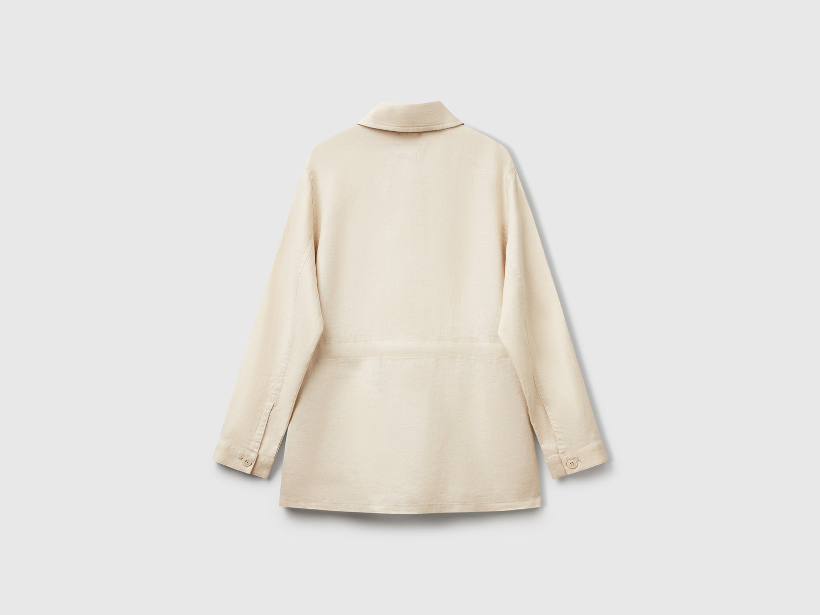 Giacca con coulisse in puro lino da donna beige 2 | Benetton Outlet
