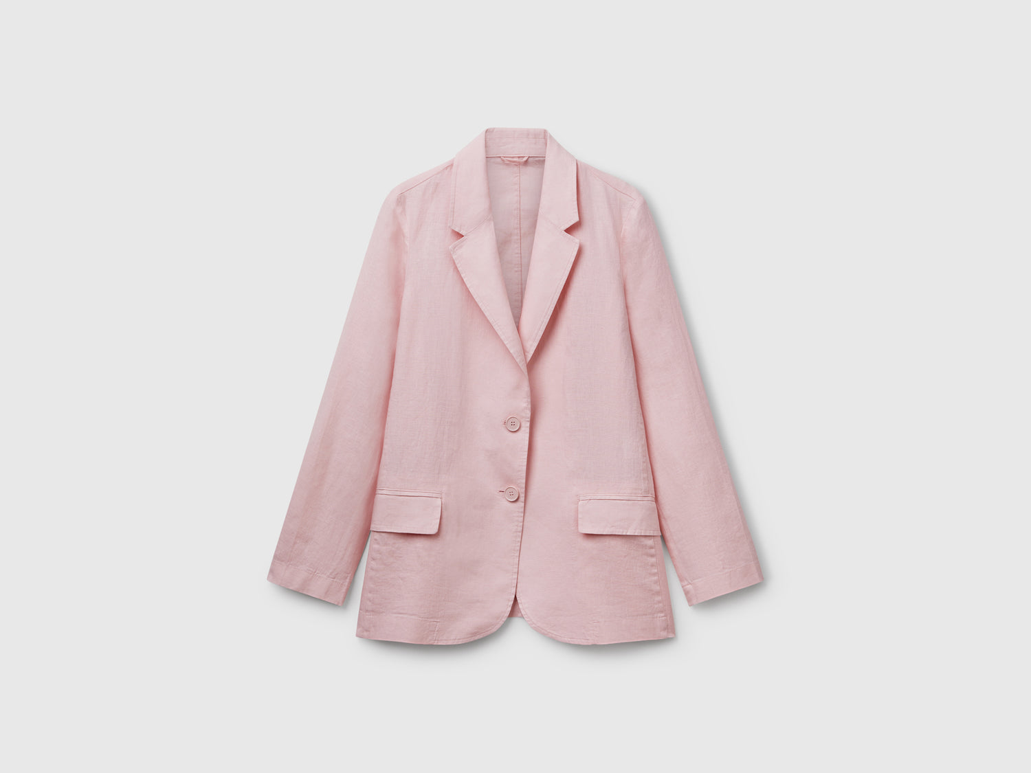 Blazer in puro lino da donna rosa tenue | Benetton Outlet