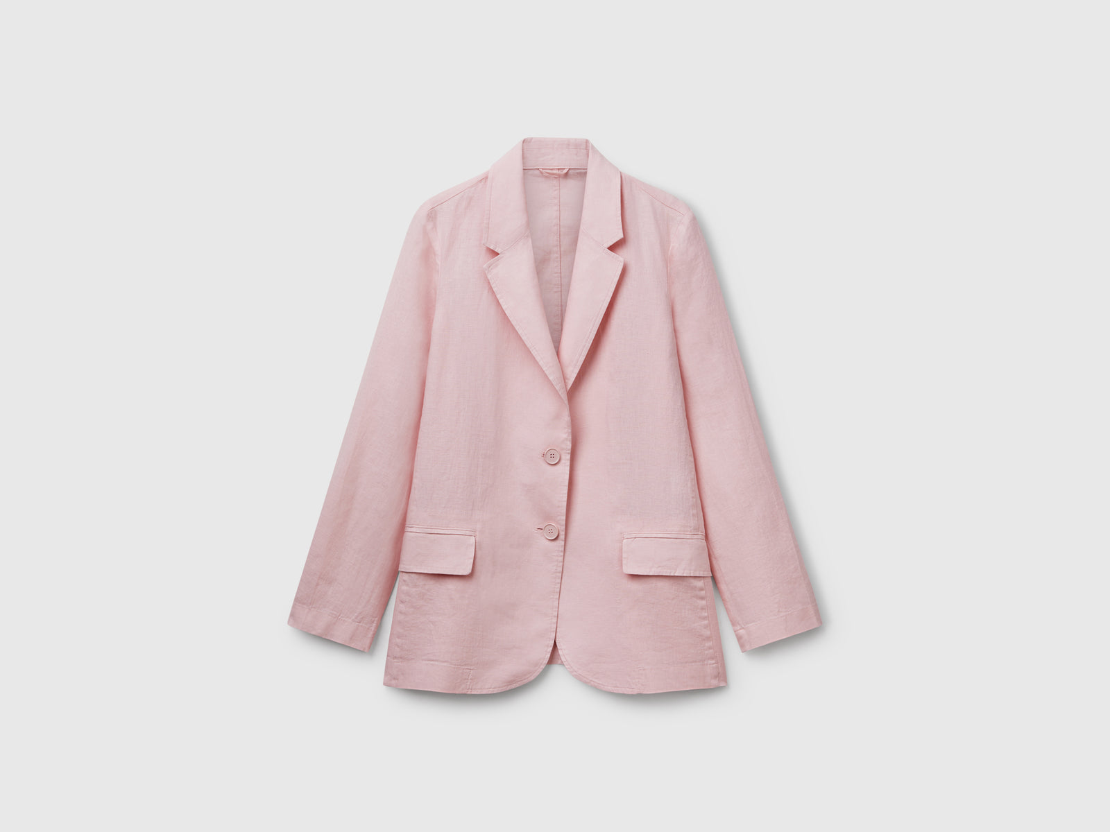Blazer in puro lino da donna rosa tenue | Benetton Outlet