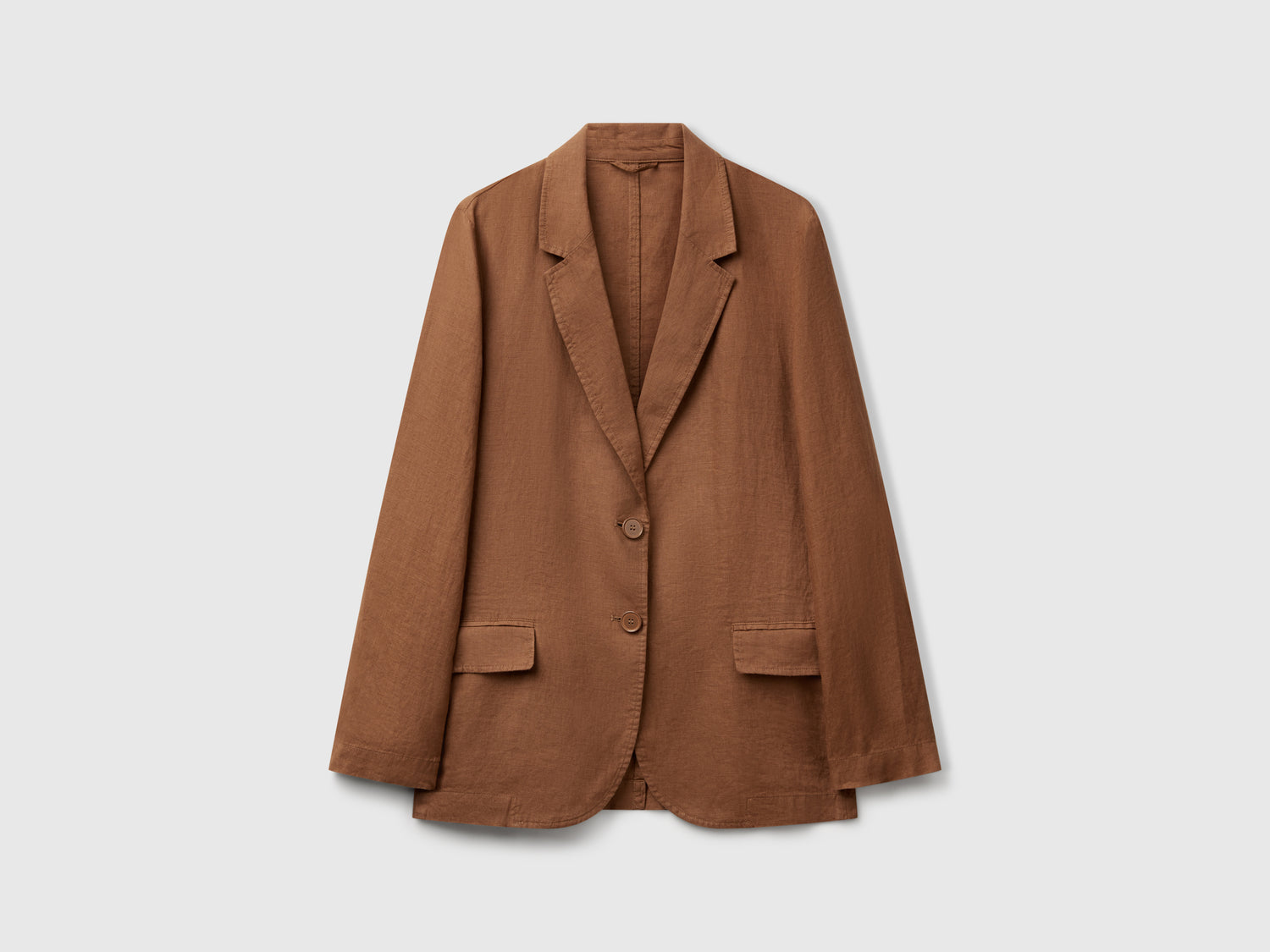 Blazer in puro lino da donna marrone | Benetton Outlet