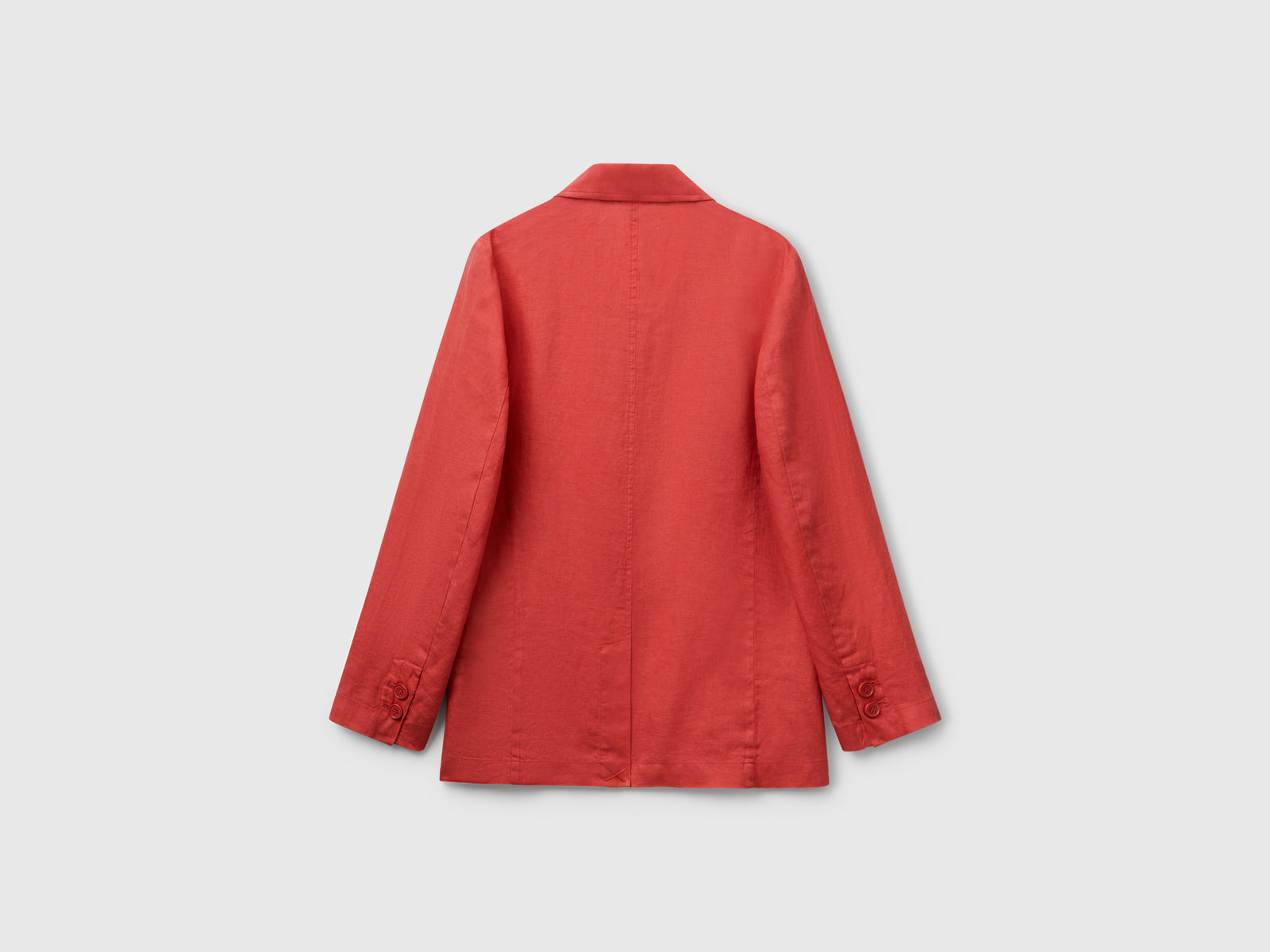 Blazer in puro lino da donna rosso mattone 2 | Benetton Outlet