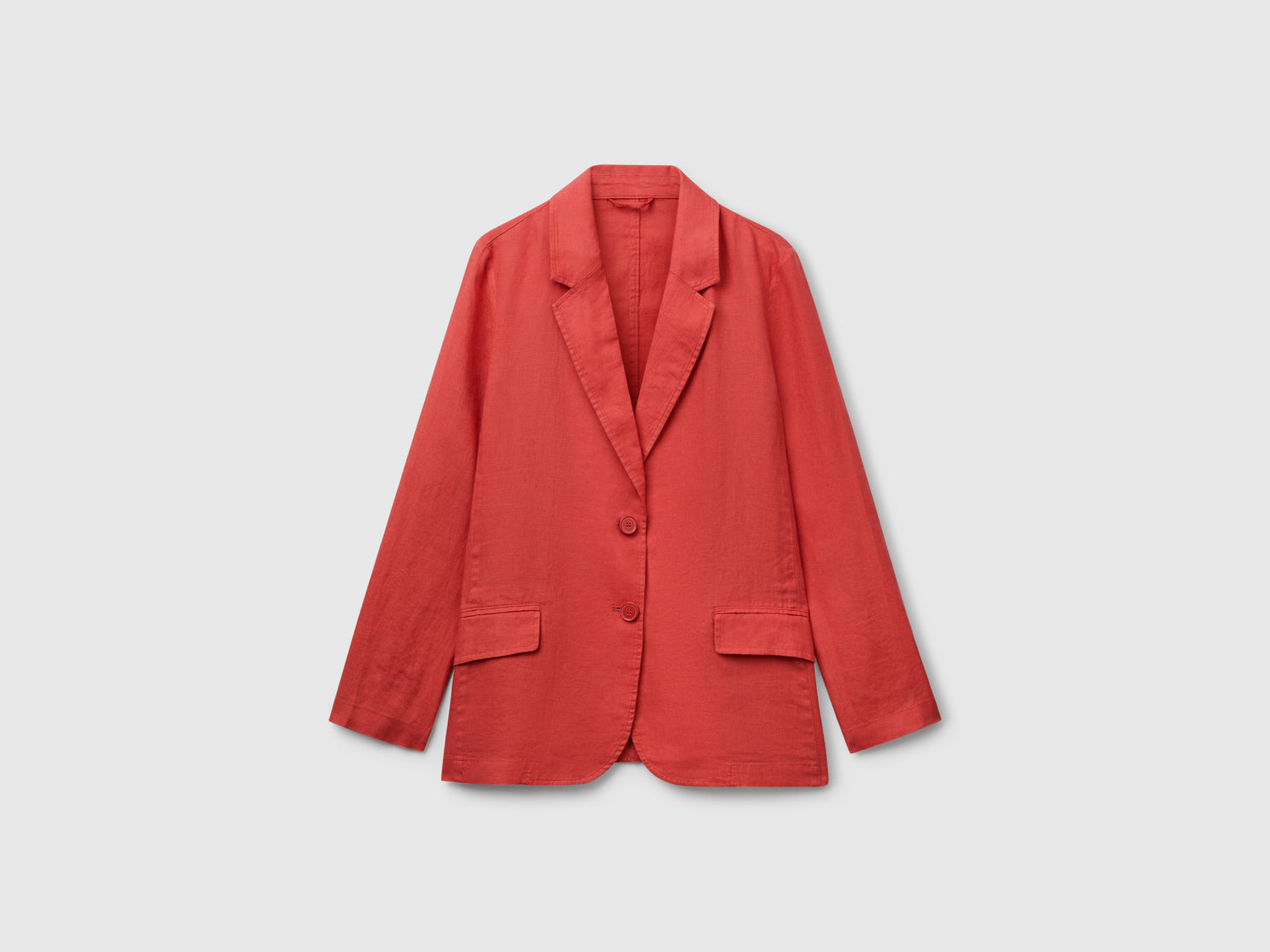 Blazer in puro lino da donna rosso mattone | Benetton Outlet