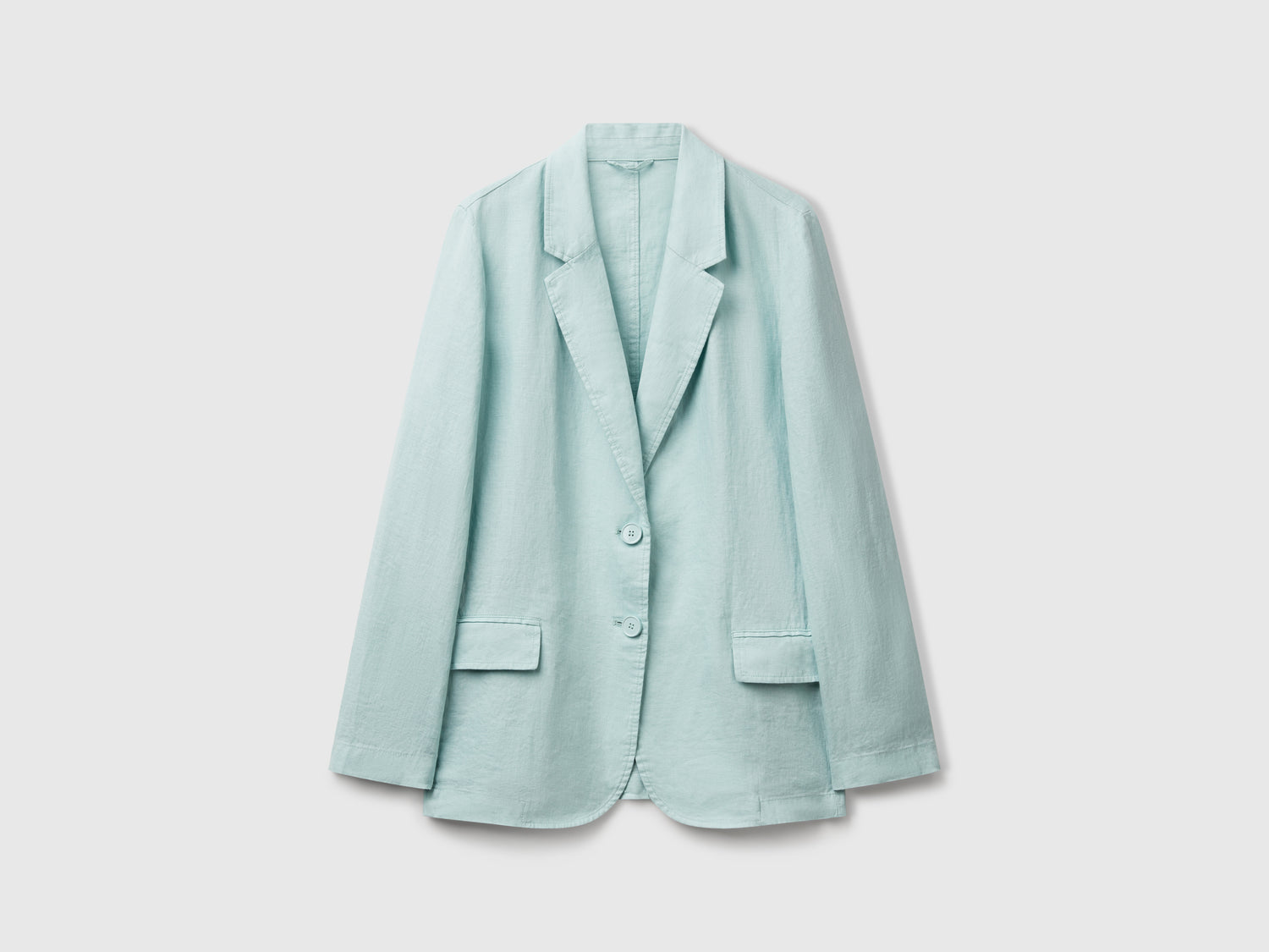 Blazer in puro lino da donna verde acqua | Benetton Outlet