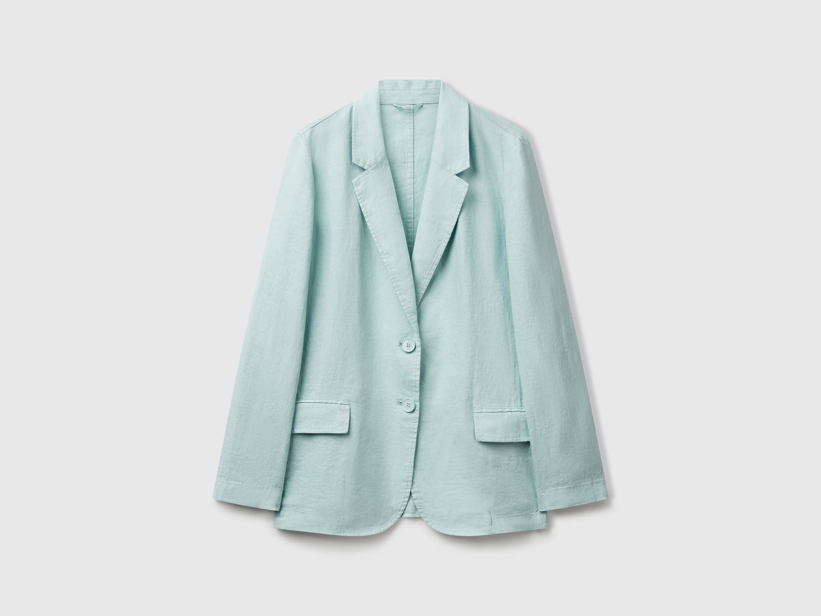 Blazer in puro lino da donna verde acqua | Benetton Outlet