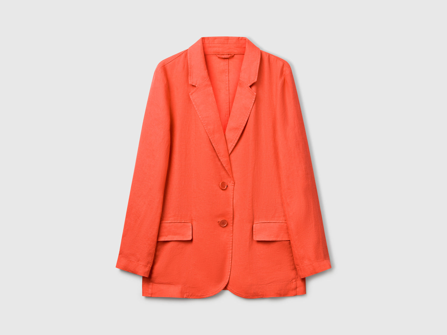 Blazer in puro lino da donna arancione | Benetton Outlet