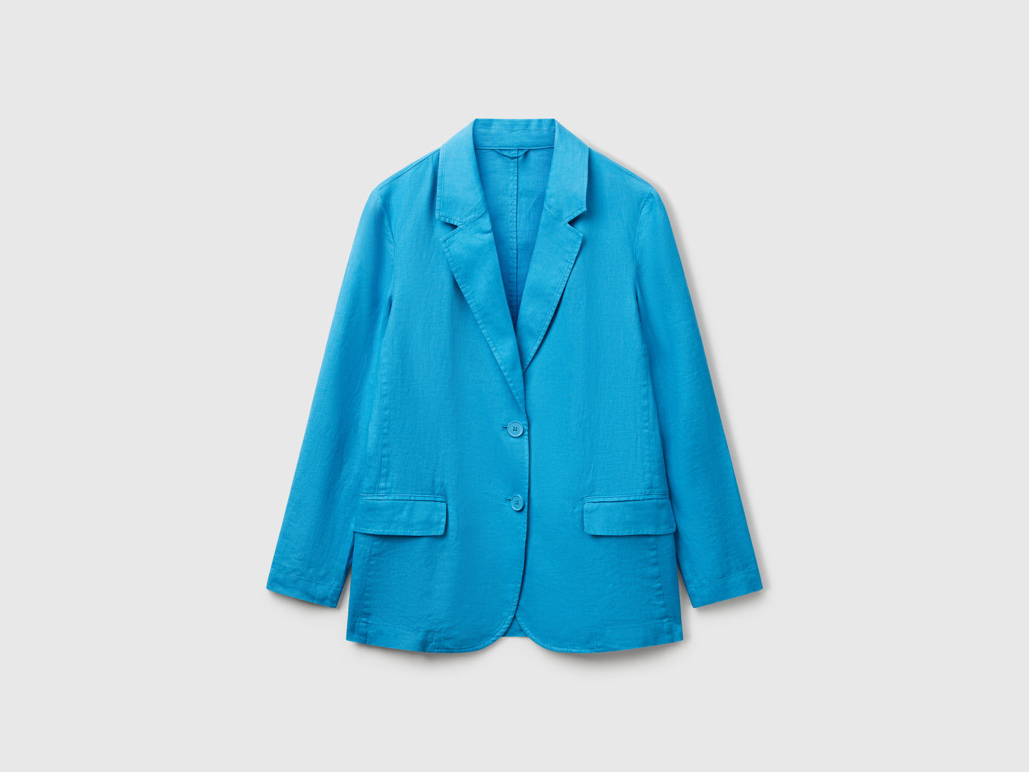 Blazer in puro lino da donna turchese | Benetton Outlet