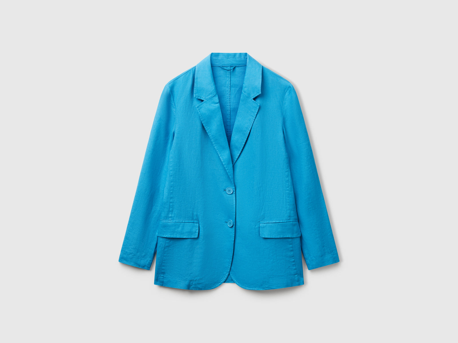 Blazer in puro lino da donna turchese | Benetton Outlet