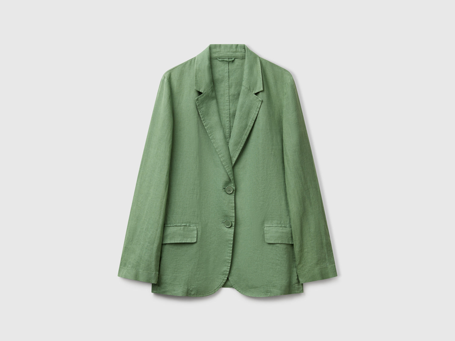 Blazer in puro lino da donna verde | Benetton Outlet