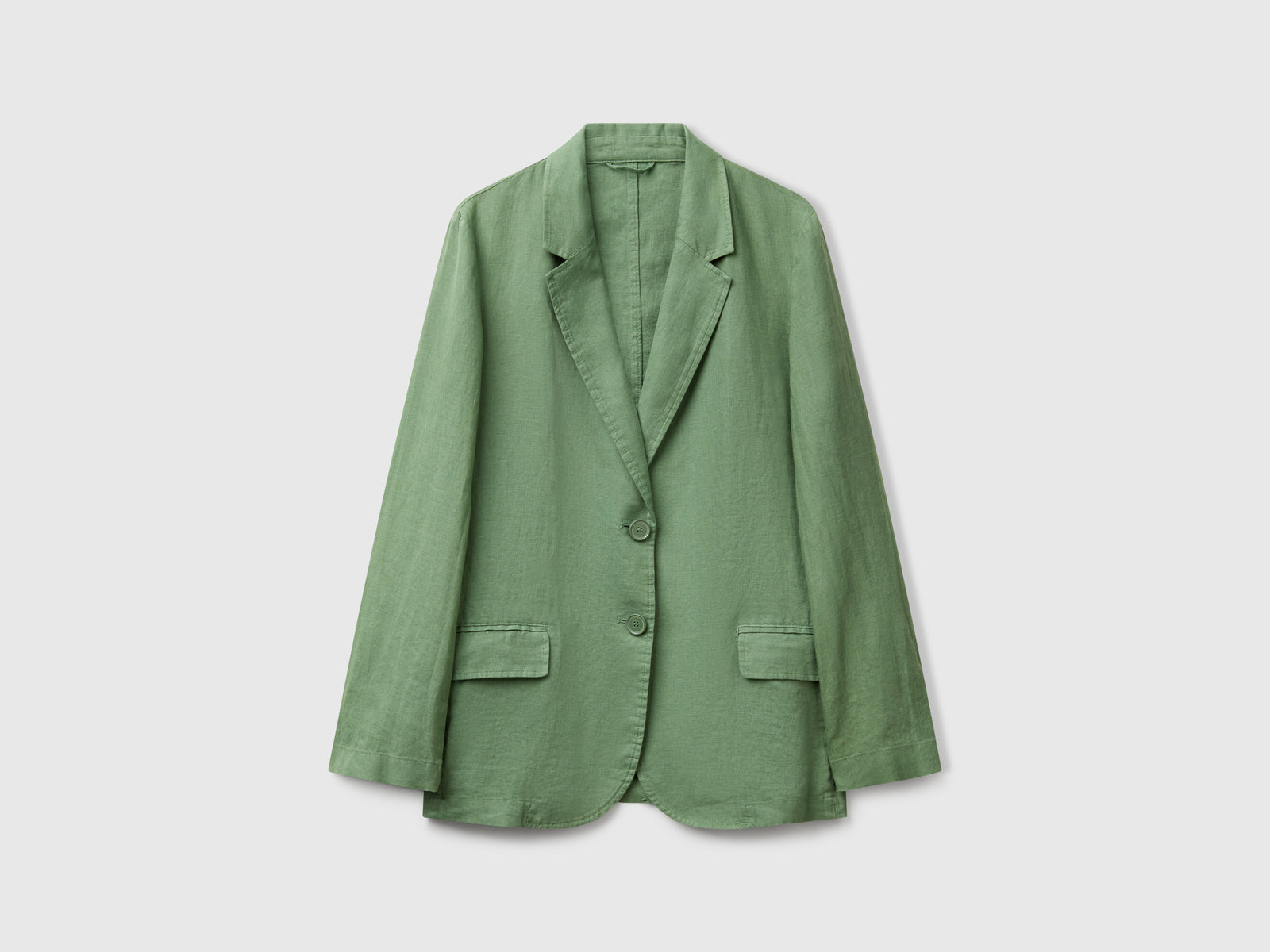 Blazer in puro lino da donna verde | Benetton Outlet