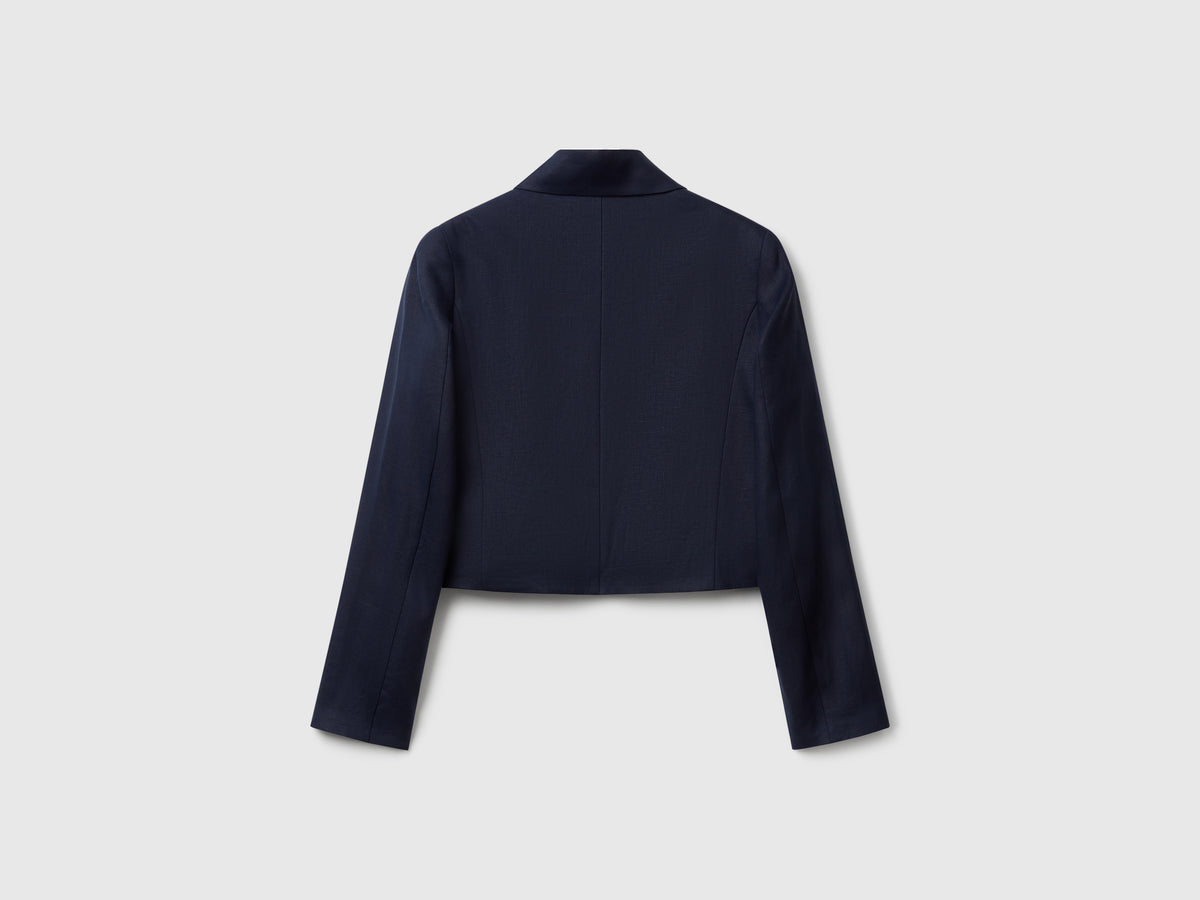 Blazer corto in puro lino