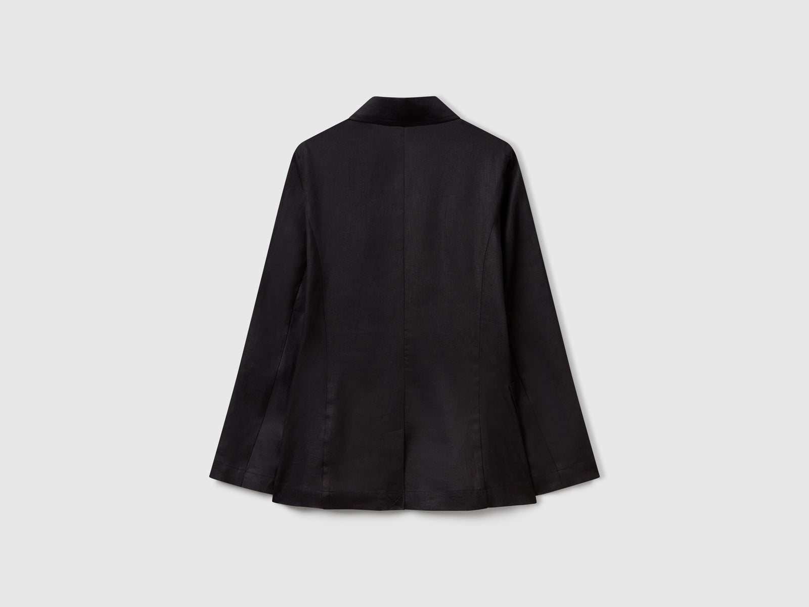 Giacca doppiopetto in puro lino da donna nero 2 | Benetton Outlet