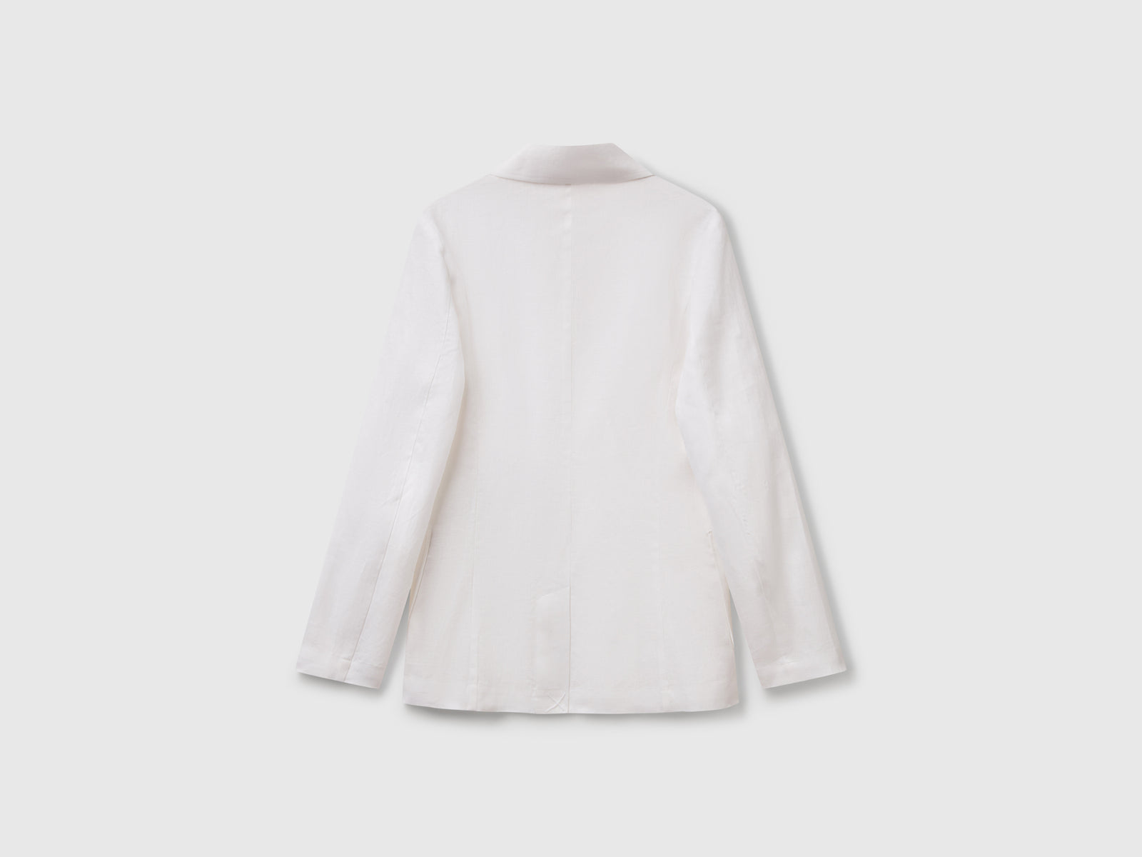 Giacca doppiopetto in puro lino da donna bianco 2 | Benetton Outlet