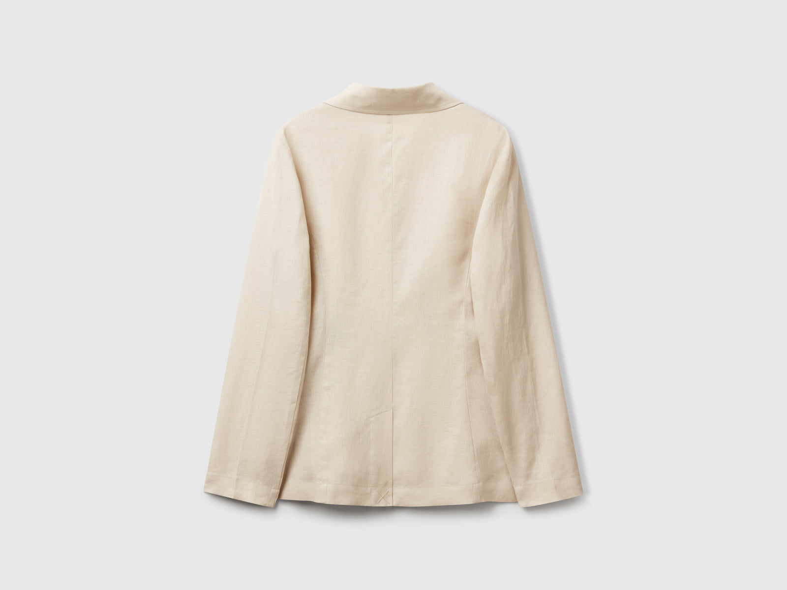 Giacca doppiopetto in puro lino da donna beige 2 | Benetton Outlet