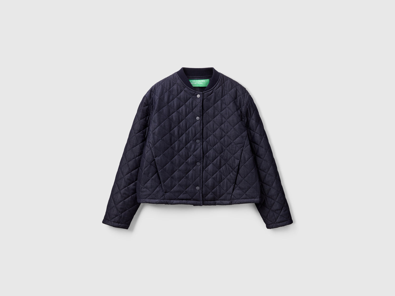 Giubbotto trapuntato effetto denim da donna blu | Benetton Outlet