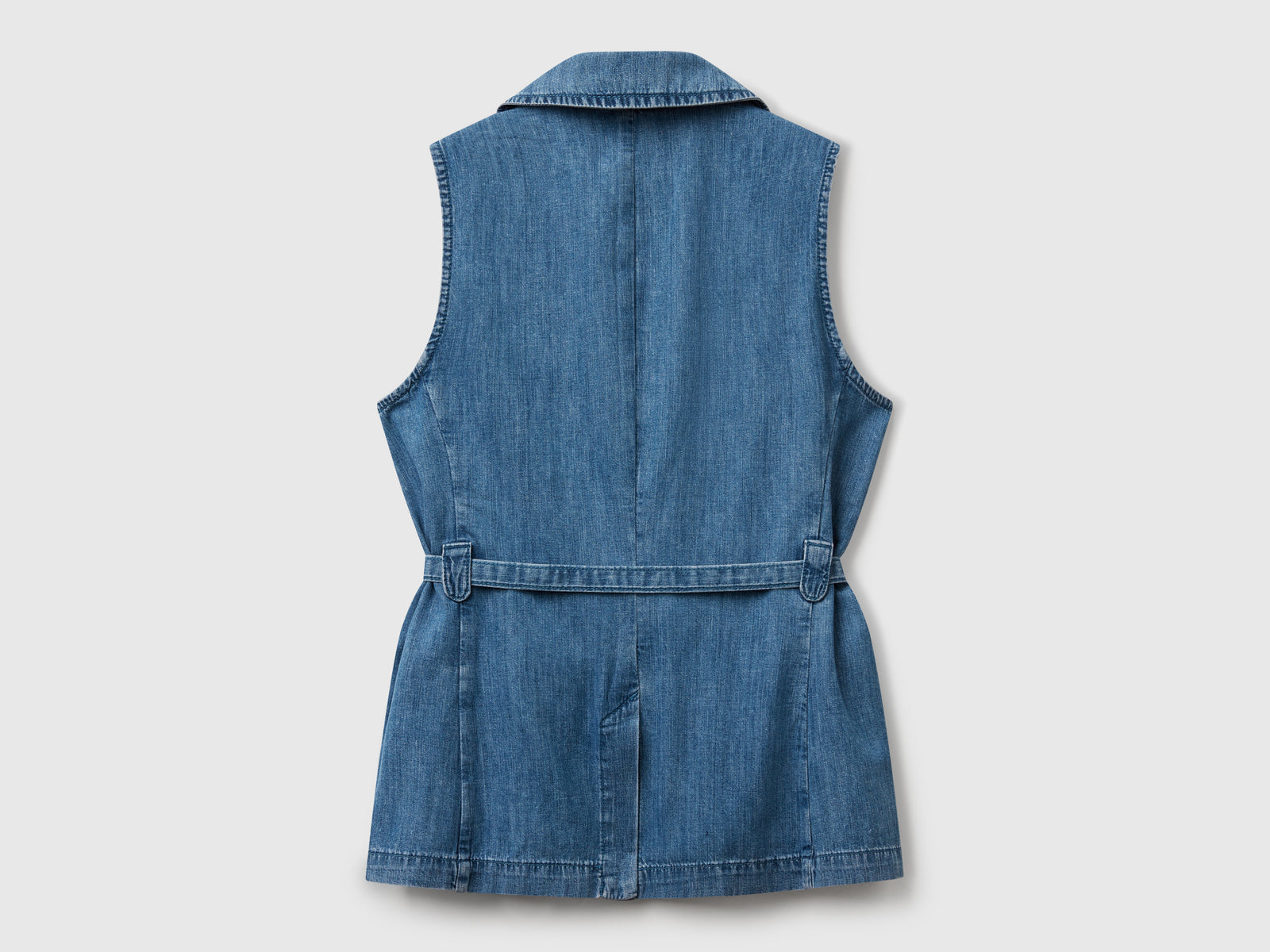 Gilet in chambray da donna blu 2 | Benetton Outlet