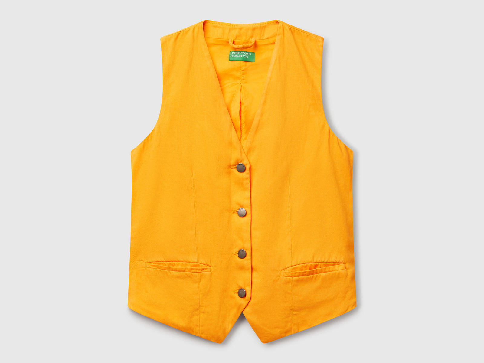 Gilet in misto cotone da donna giallo | Benetton Outlet