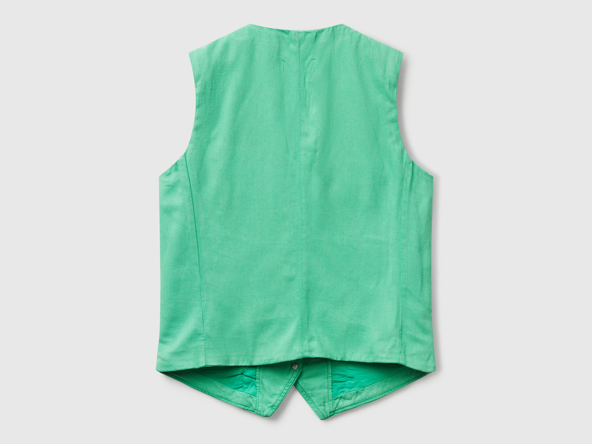 Green cotton blend vest