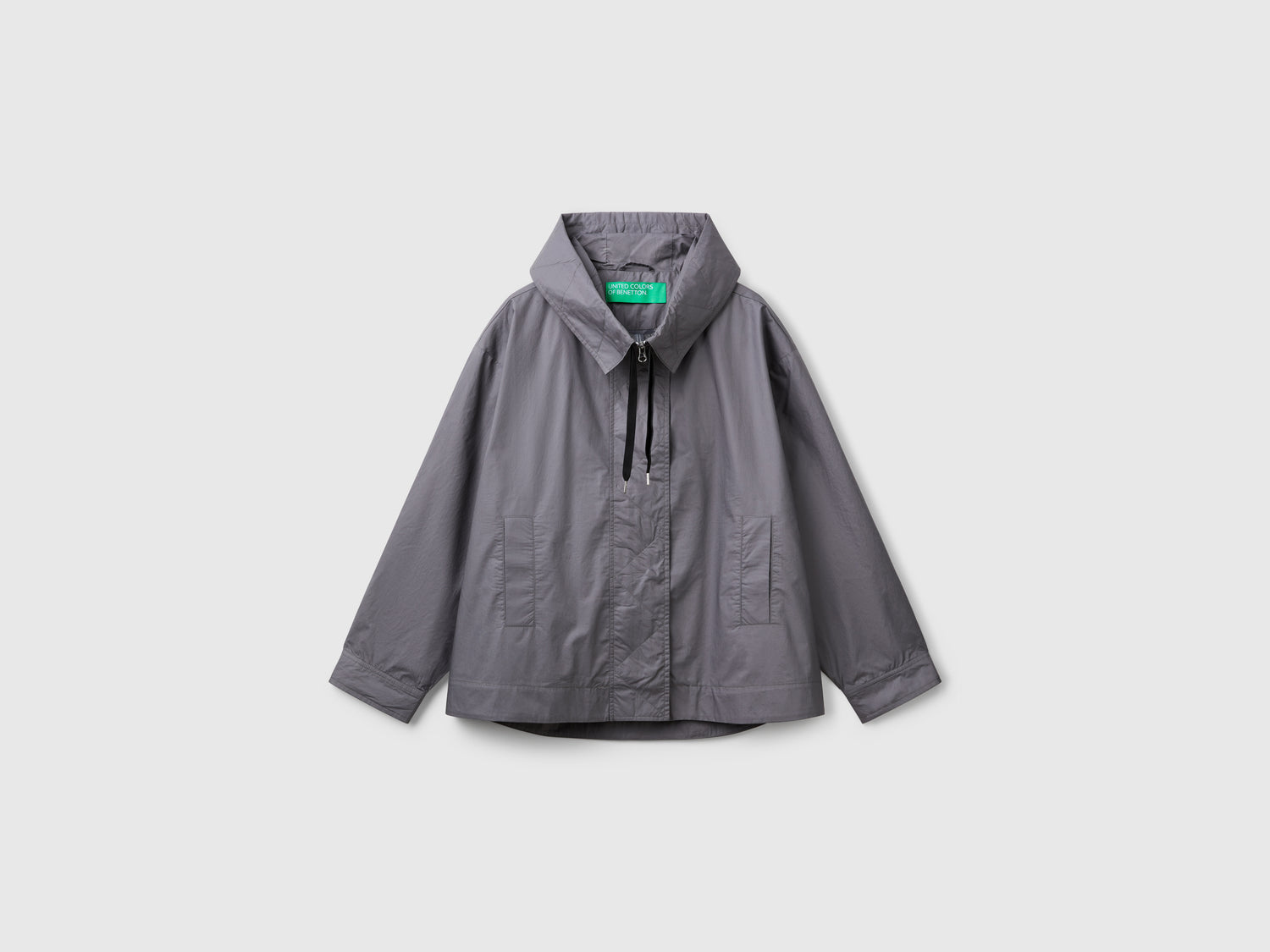 Oversized nylon jacket da donna grigio | Benetton Outlet