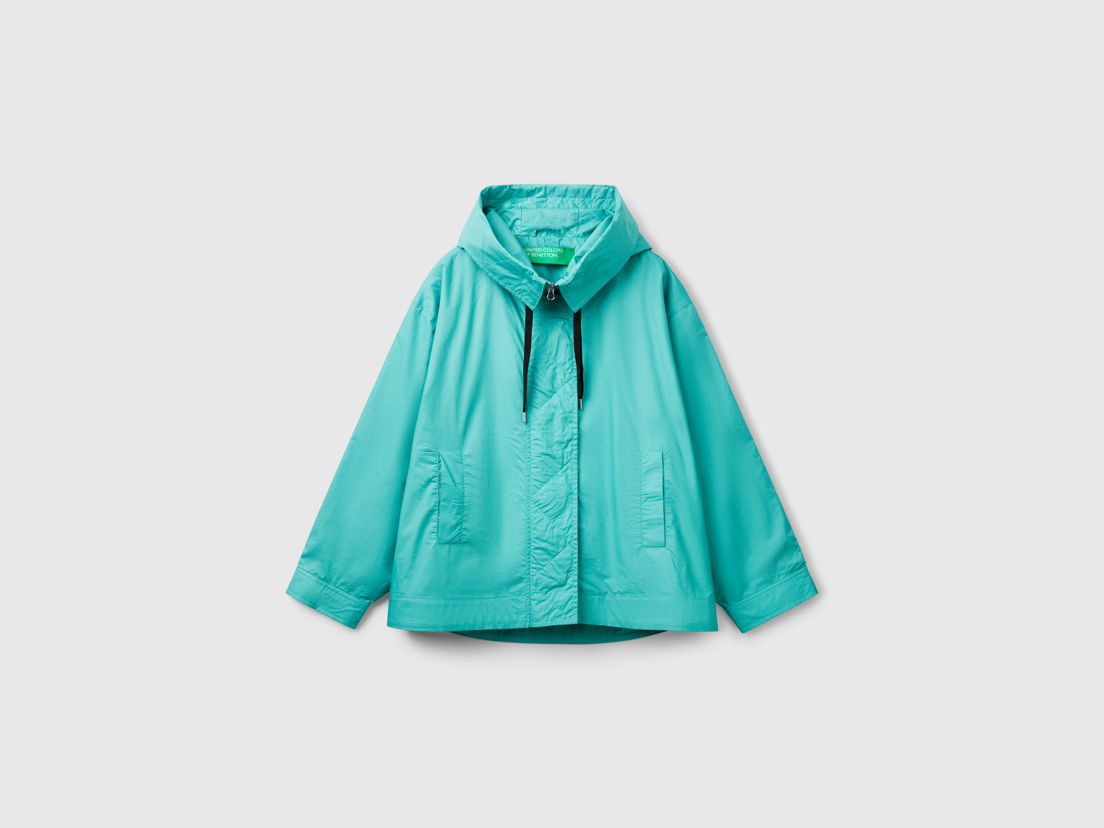 Oversized nylon jacket da donna verde acqua | Benetton Outlet