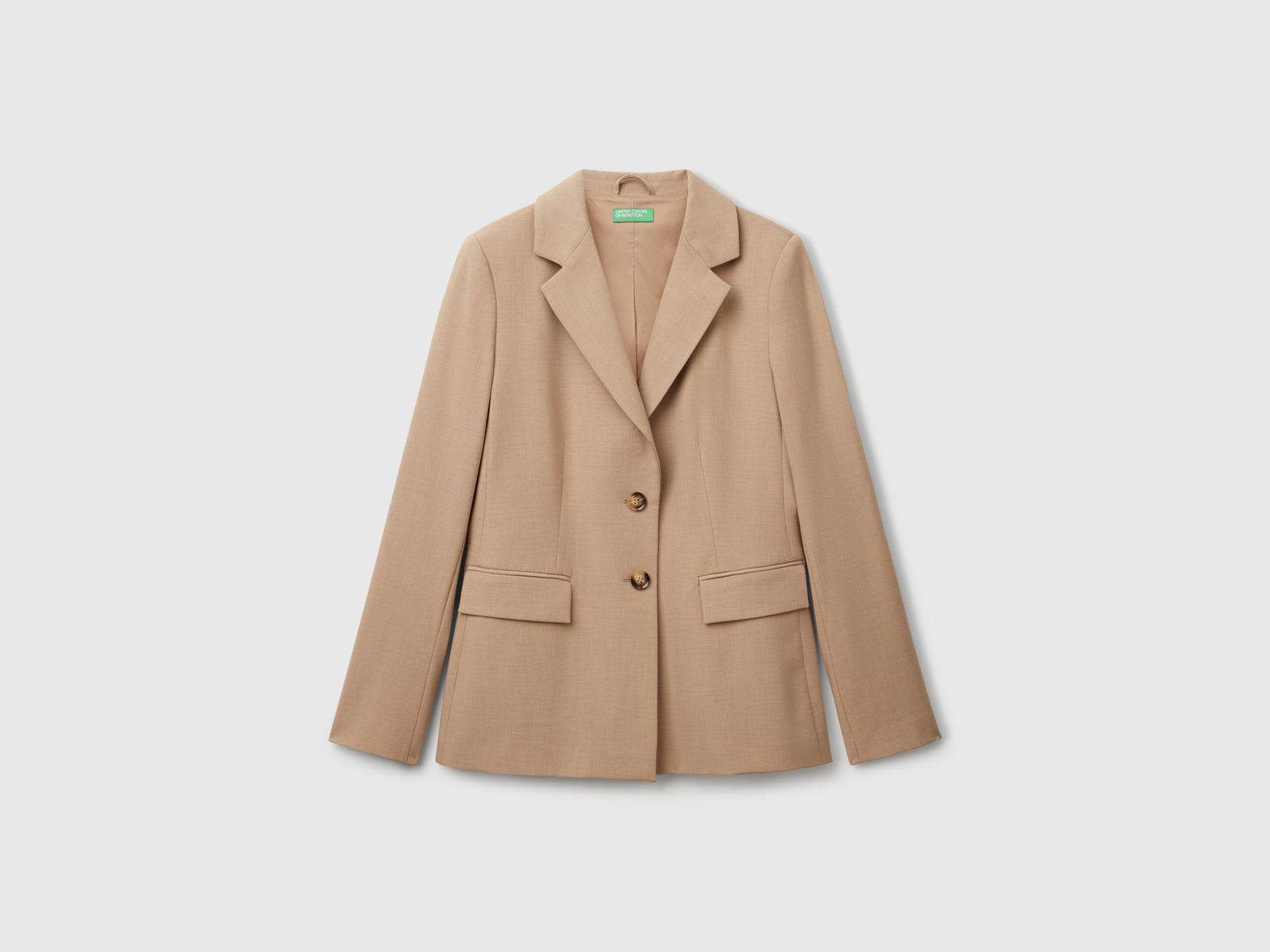 Blazer slim fit da donna beige | Benetton Outlet